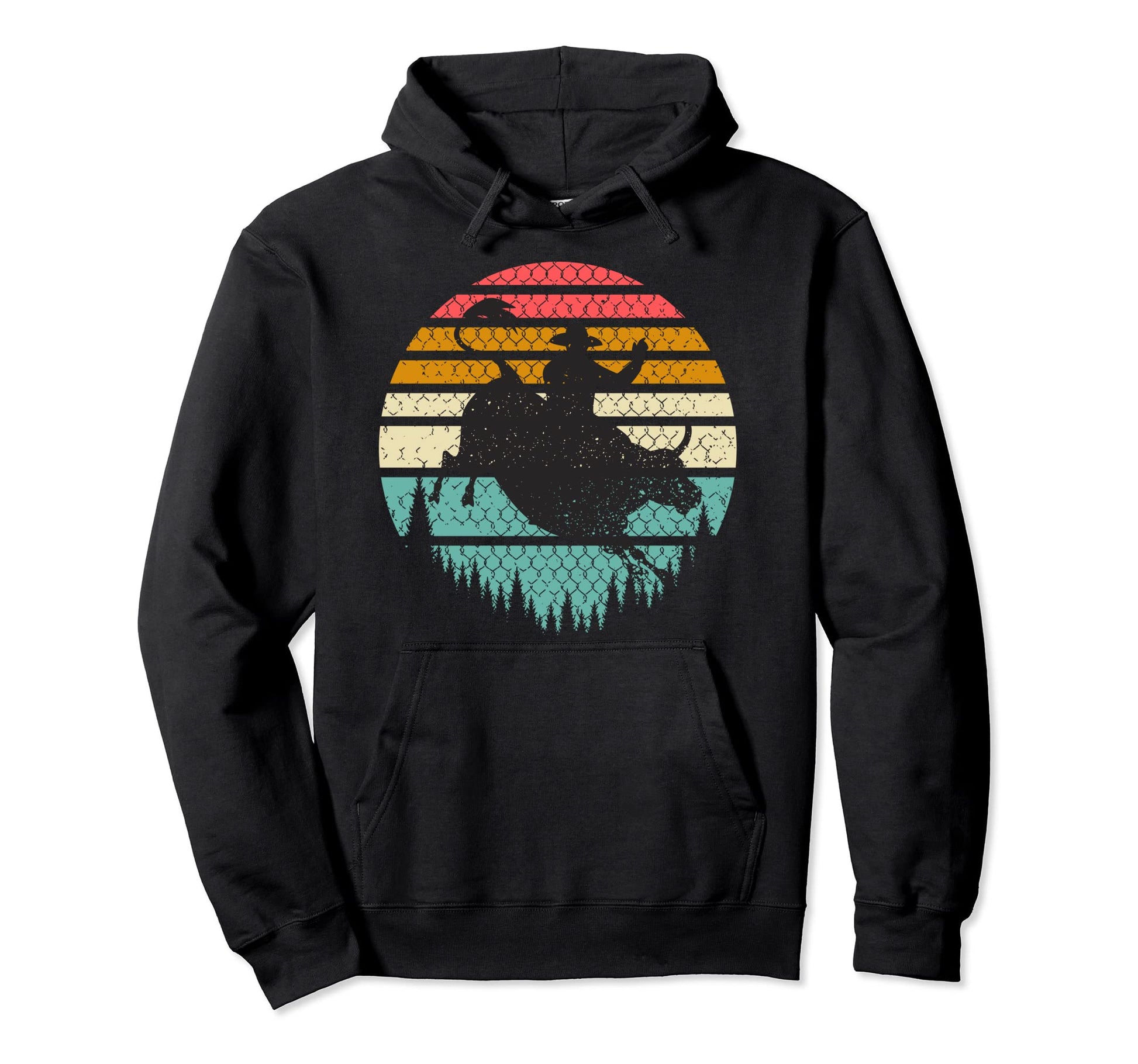 Bull Riding Cowboy Western Hoodie - Casual Everyday Wear Men Women - T-Shirt, Sweatshirt, Hoodie