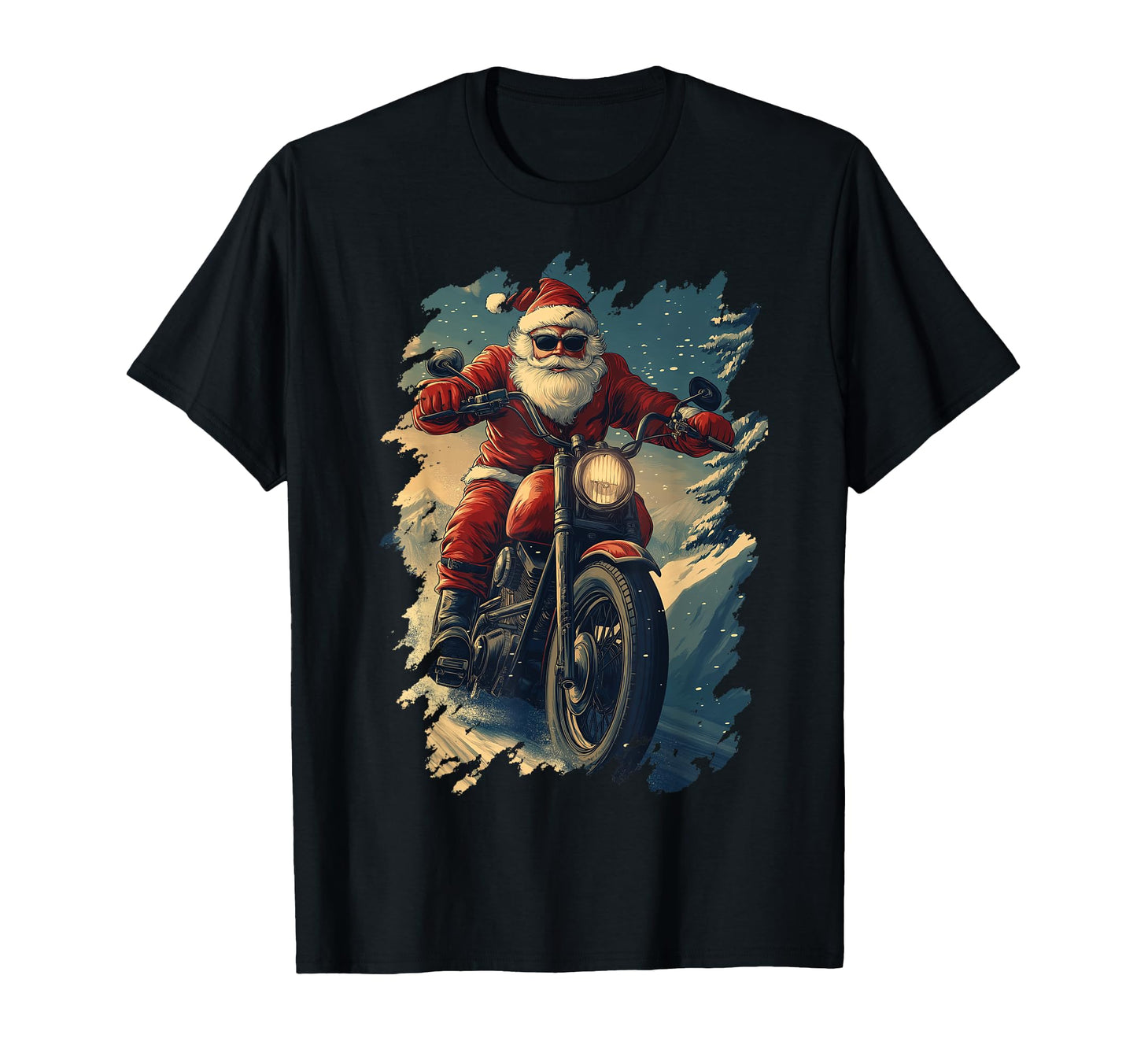 Santa Riding Motorcycle Bike T-Shirt - Trendy Graphic Men Women - T-Shirt, Sweatshirt, Hoodie