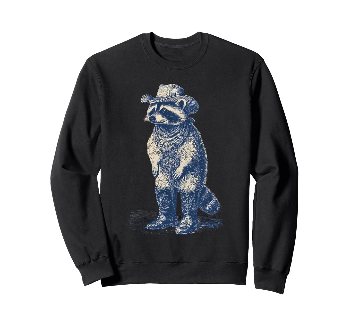 Raccoon Cowboy Rodeo Cowgirl Western Sweatshirt - Graphic Print Men Women - T-Shirt, Sweatshirt, Hoodie