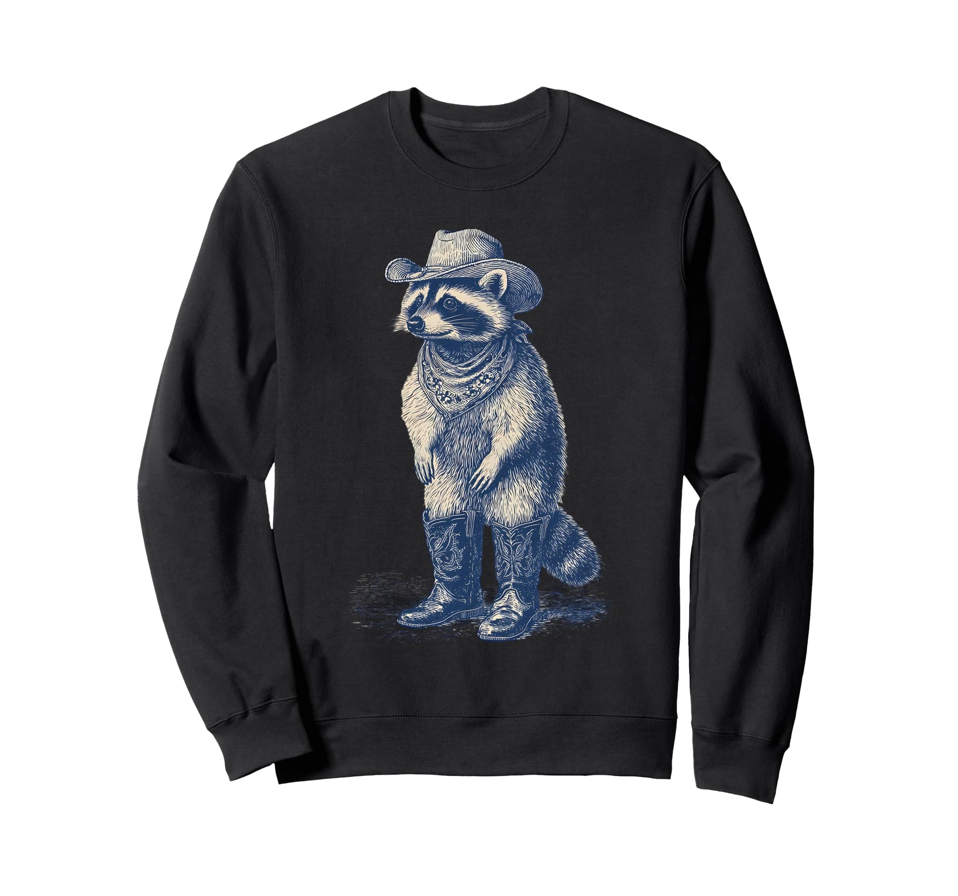 Raccoon Cowboy Rodeo Cowgirl Western Sweatshirt - Graphic Print Men Women - T-Shirt, Sweatshirt, Hoodie