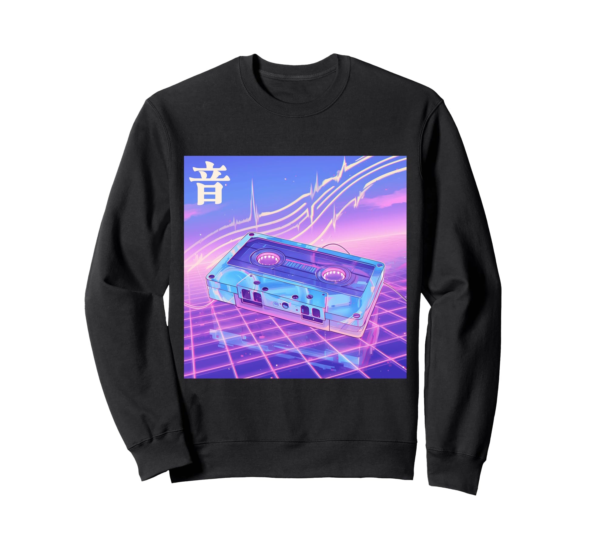 Cassette Tape Sound Vaporwave Japanese Sweatshirt - Graphic Print Unisex - T-Shirt, Sweatshirt, Hoodie
