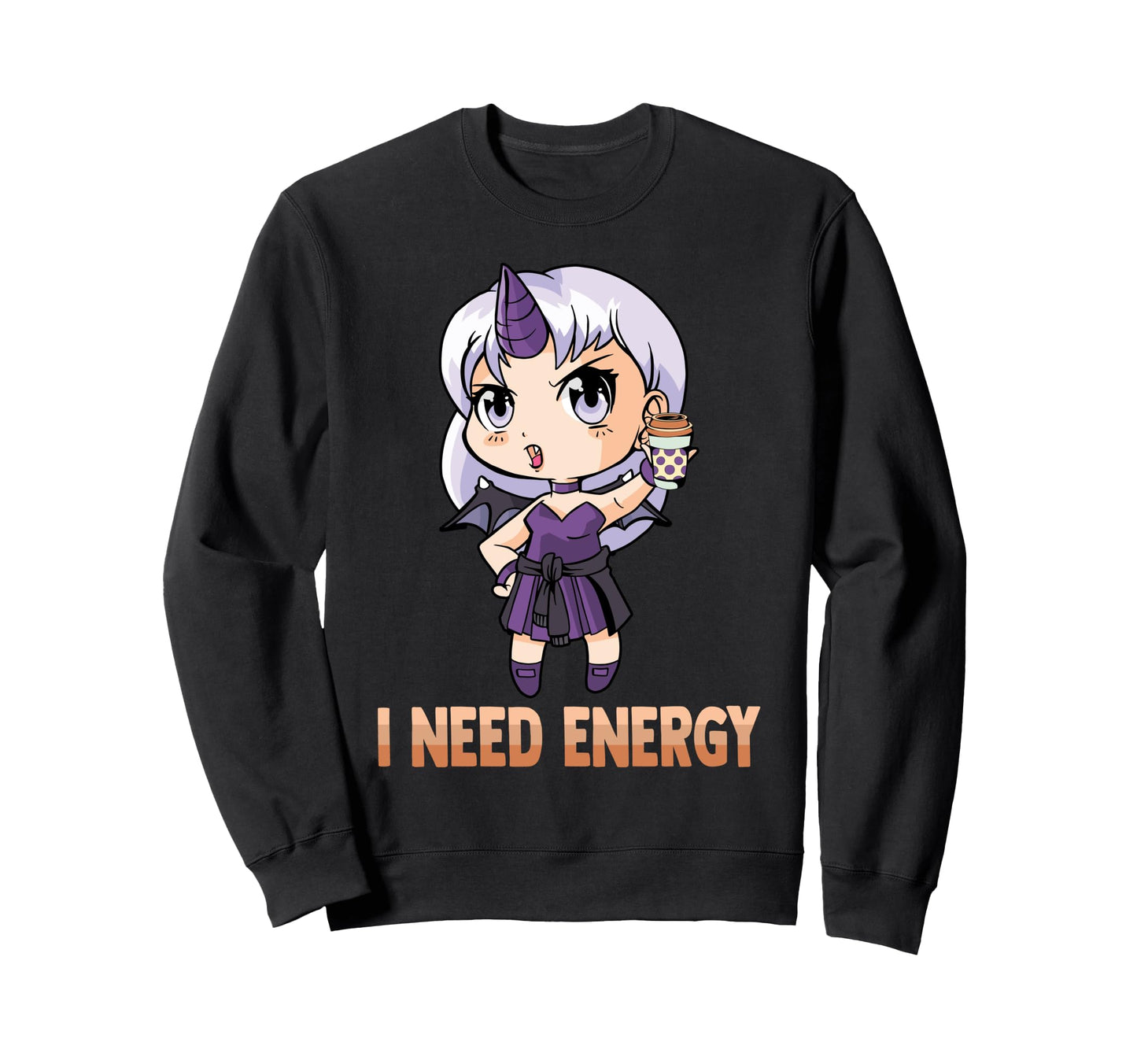 Alt Aesthetics I Need Energy Devil Sweatshirt - Novelty Apparel Unisex - T-Shirt, Sweatshirt, Hoodie