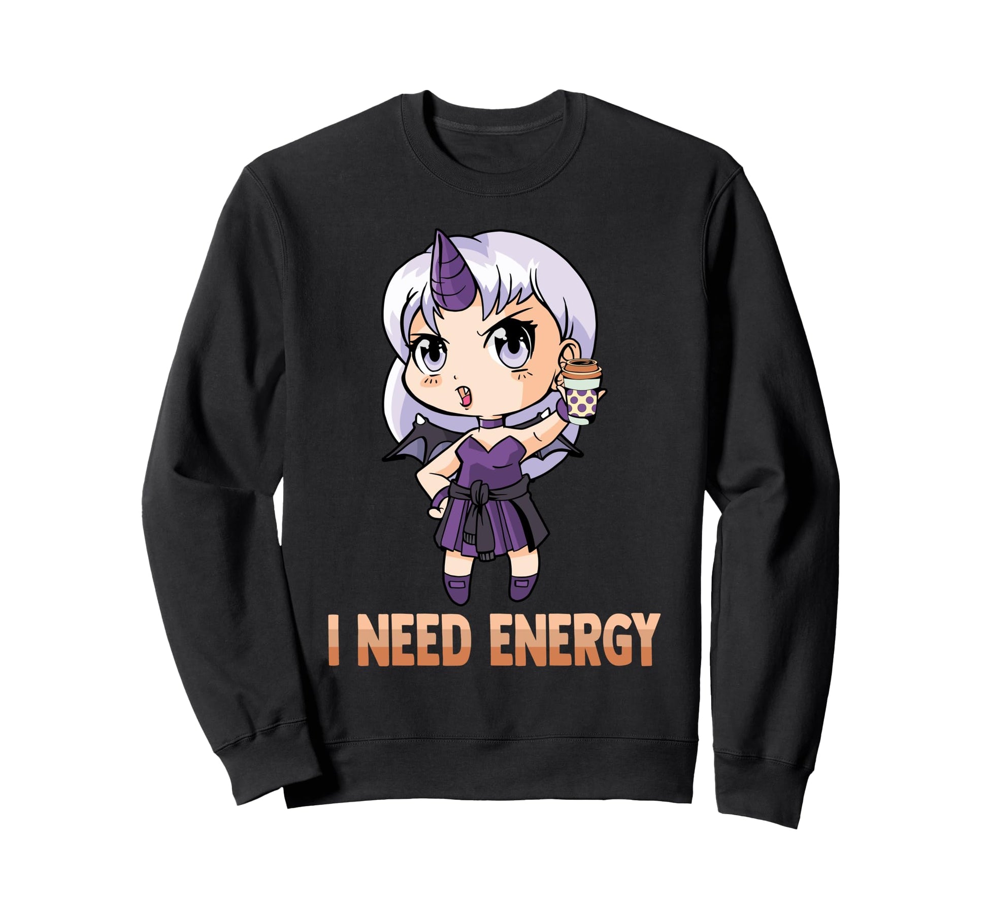 Alt Aesthetics I Need Energy Devil Sweatshirt - Novelty Apparel Unisex - T-Shirt, Sweatshirt, Hoodie