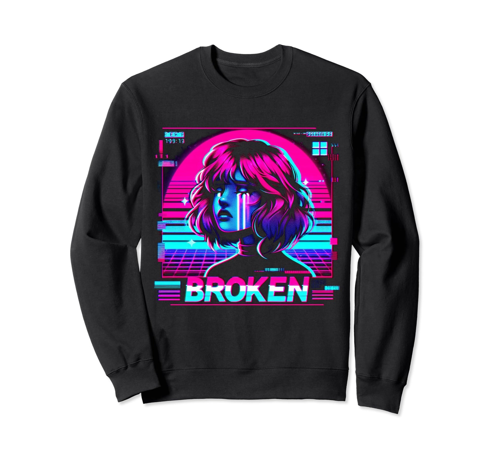 Sad Anime Japanese Vaporwave Sweatshirt - Unique Graphic Men Women - T-Shirt, Sweatshirt, Hoodie