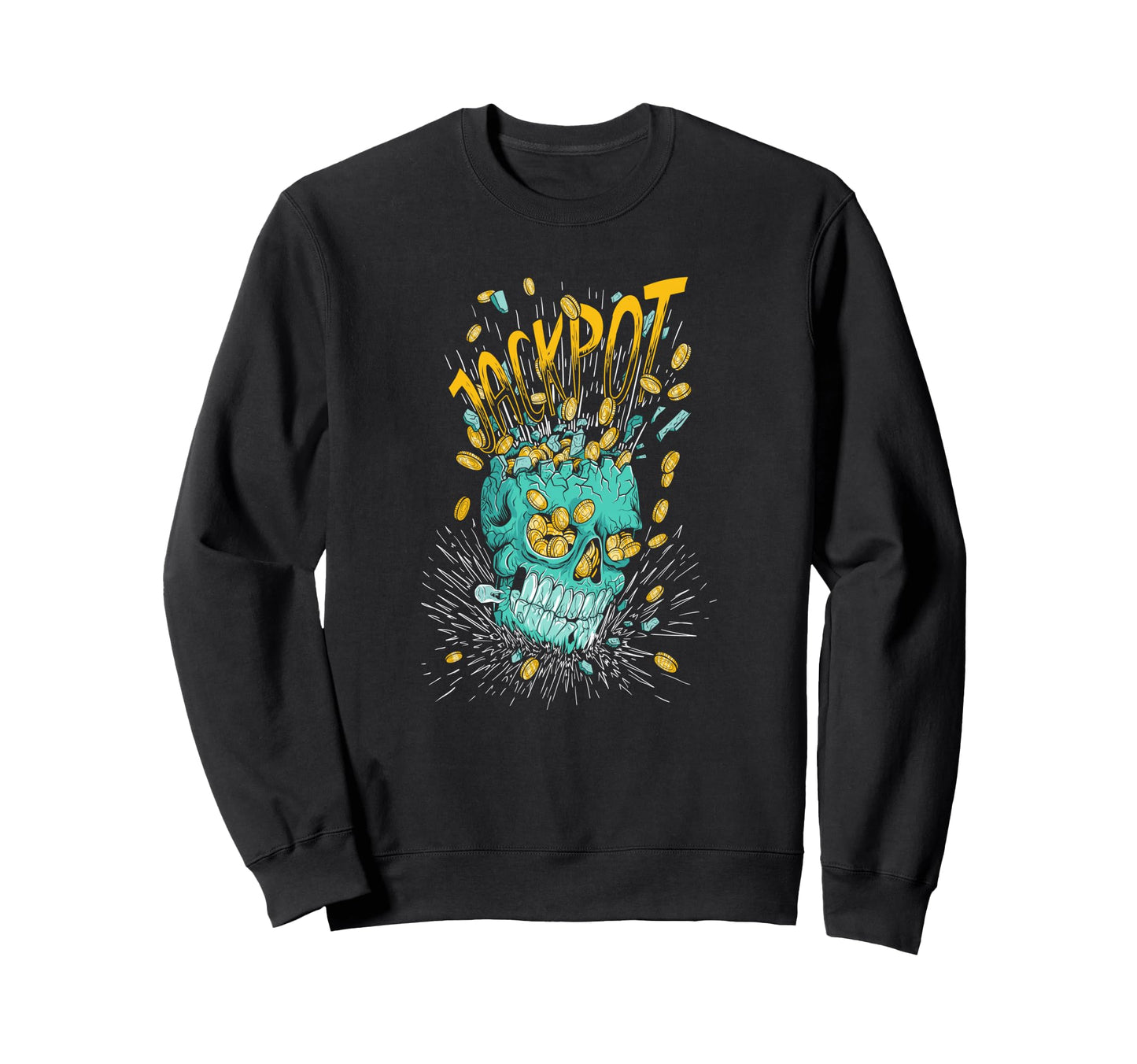 Jackpot Skull Aesthetic Edgy Sweatshirt - Trendy Graphic Men Women - T-Shirt, Sweatshirt, Hoodie