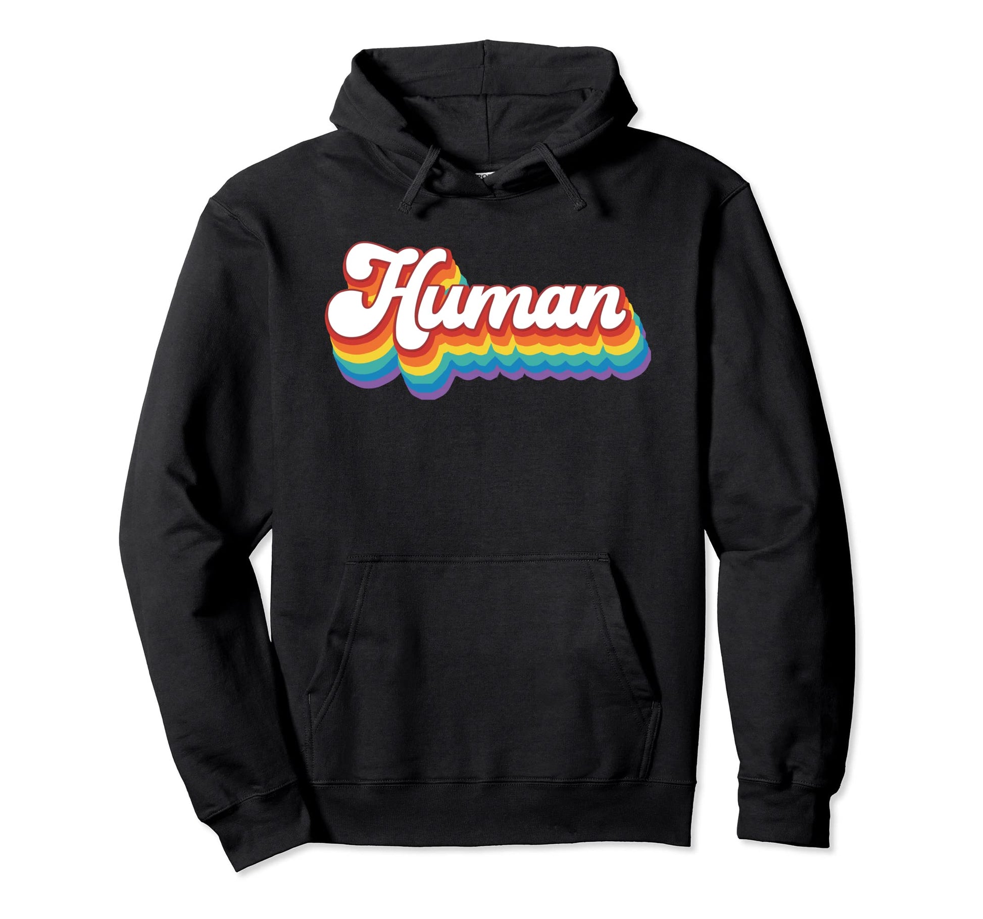 Human Lgbt Rainbow Pride Groovy Hoodie - Custom Art Print Men Women - T-Shirt, Sweatshirt, Hoodie