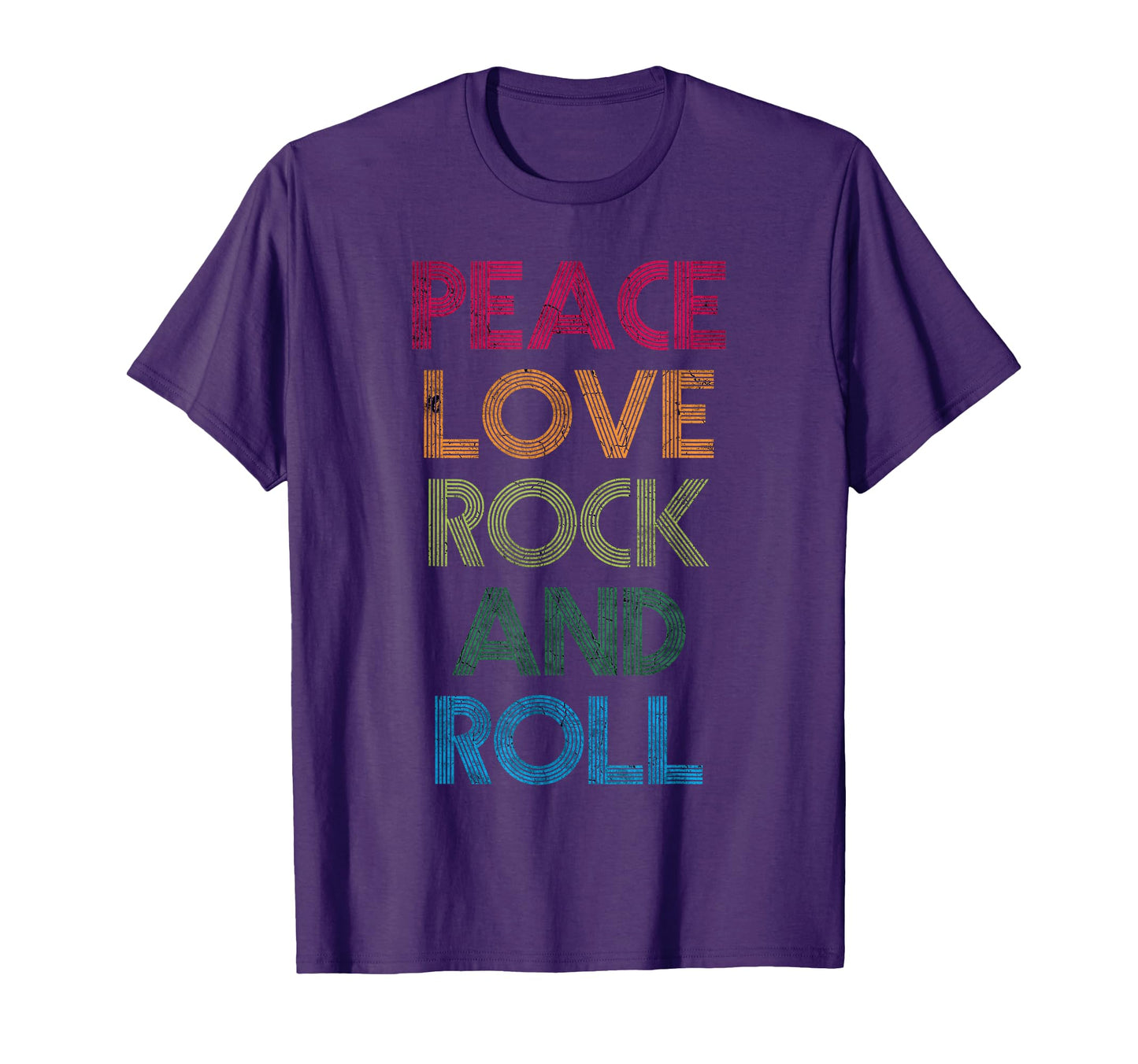 Peace Love Rock Roll I Love Rock Roll T-Shirt - Graphic Print Men Women - T-Shirt, Sweatshirt, Hoodie