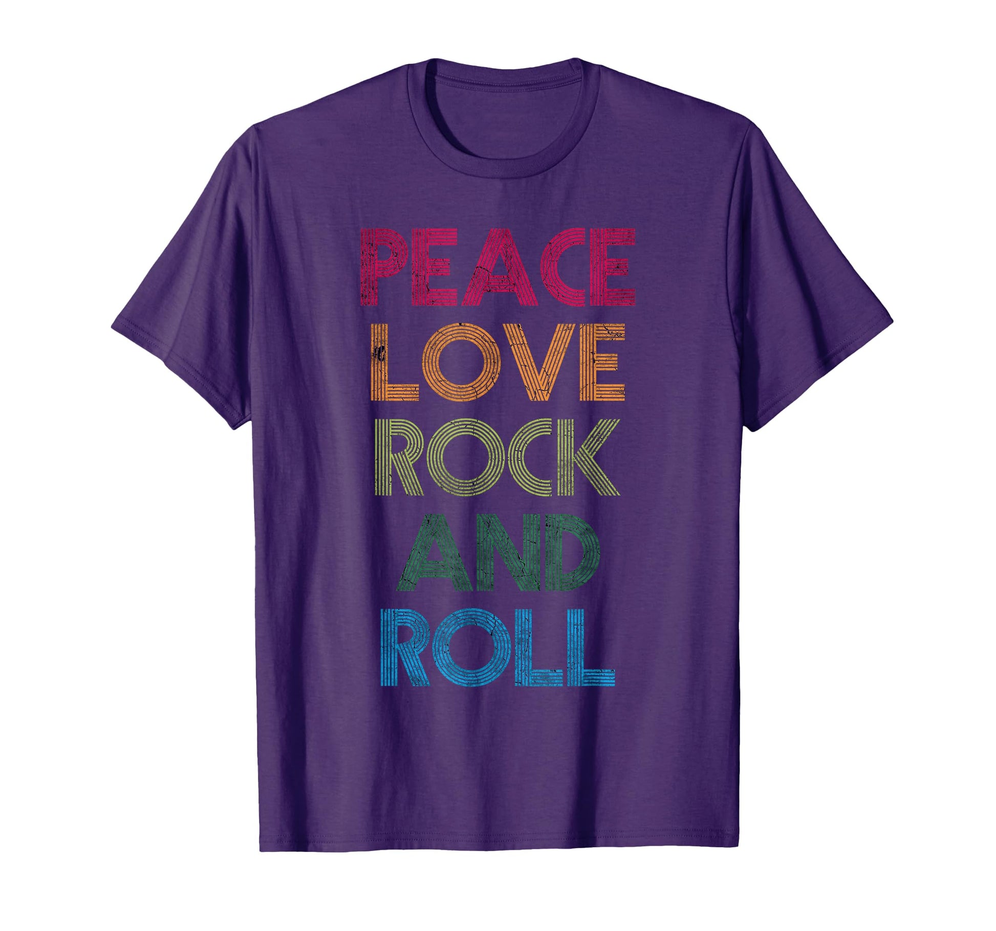 Peace Love Rock Roll I Love Rock Roll T-Shirt - Graphic Print Men Women - T-Shirt, Sweatshirt, Hoodie