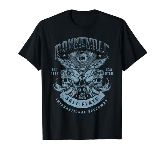 Bonneville Salt Flats Motorcycle Racing T-Shirt - Custom Art Print Unisex - T-Shirt, Sweatshirt, Hoodie