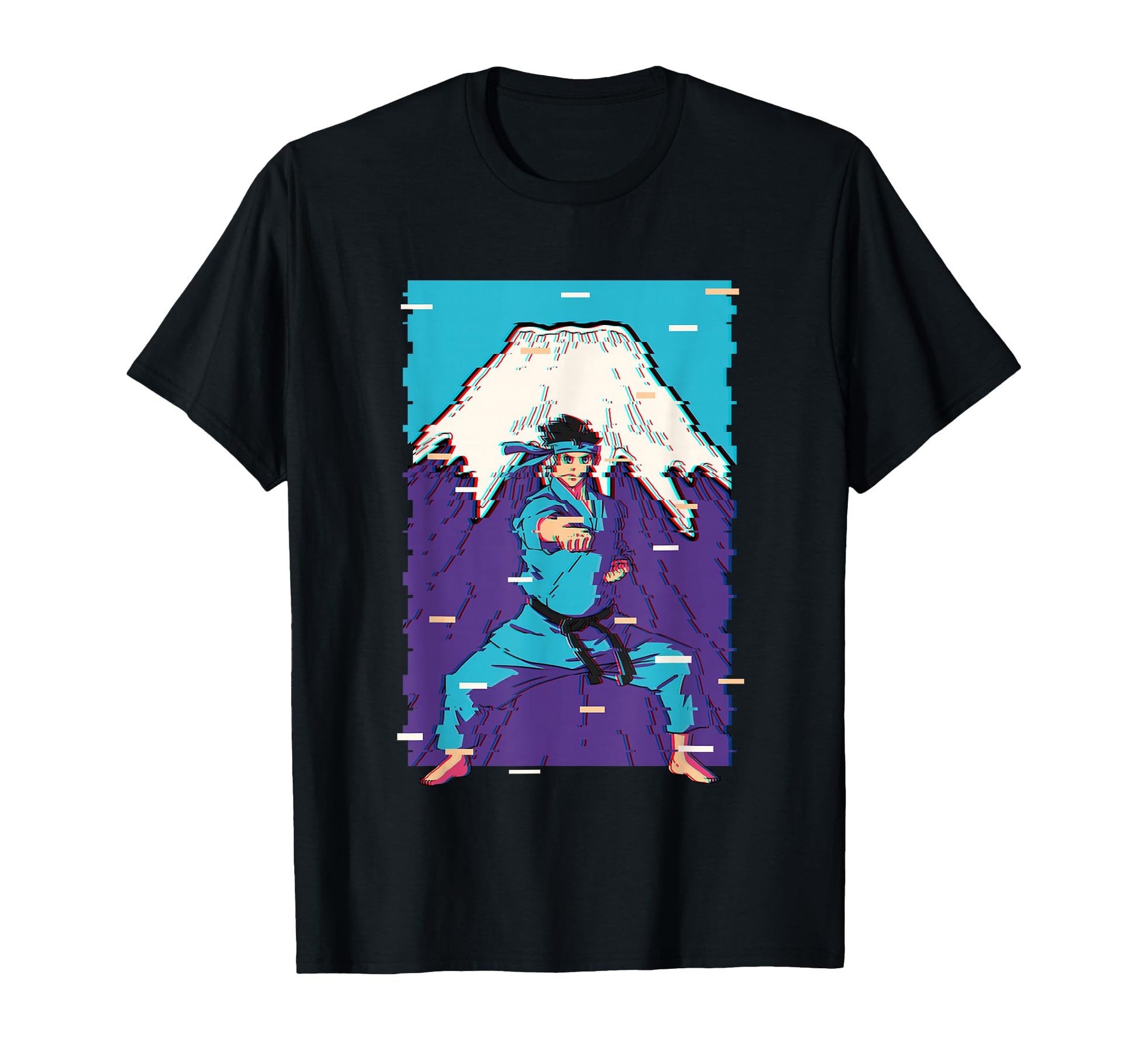 Karate Anime Vaporwave Fujiyama T-Shirt - Fun Novelty Design Unisex - T-Shirt, Sweatshirt, Hoodie