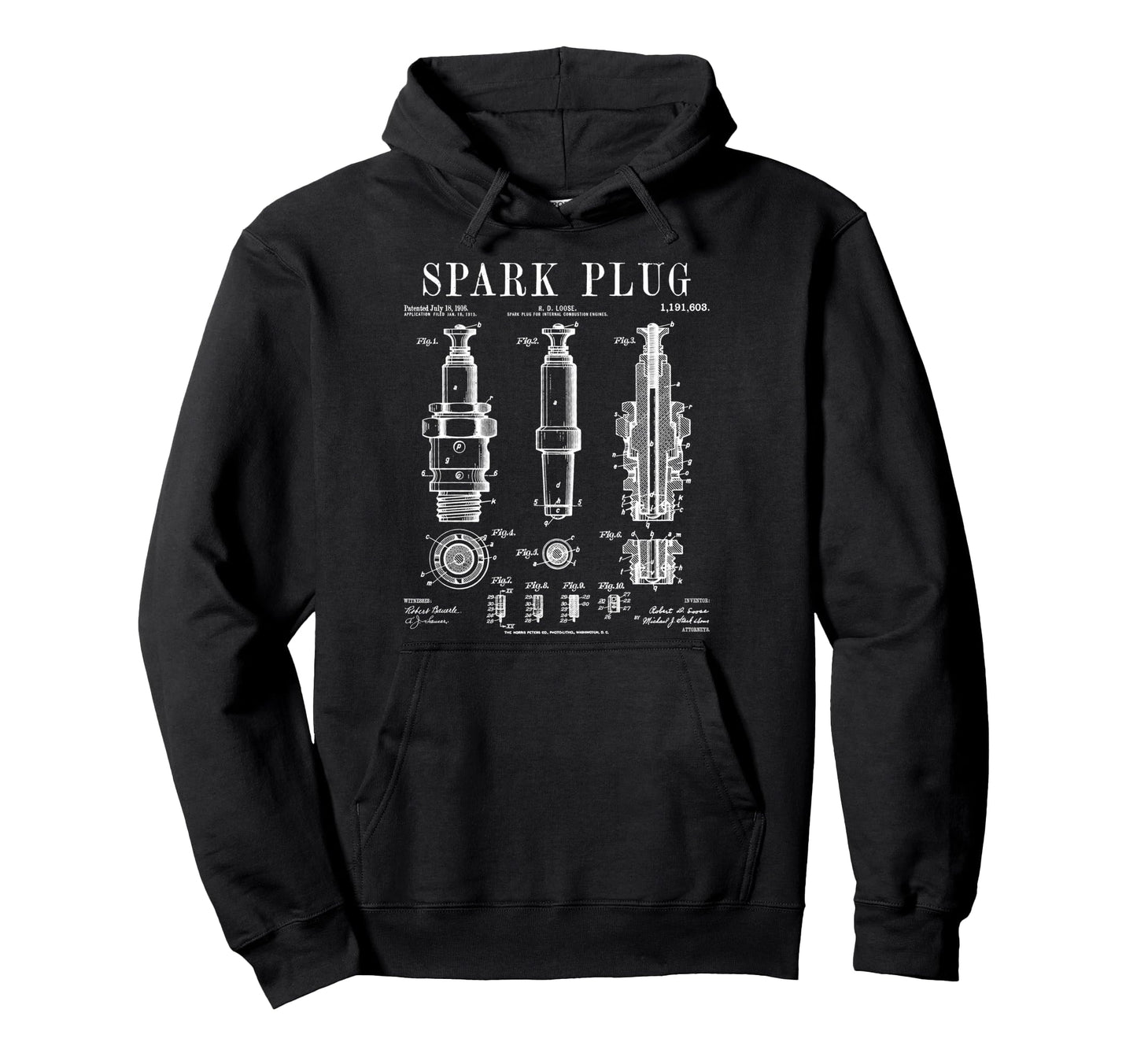 Spark Plug Car Motorcycle Engine Hoodie - Casual Everyday Wear Unisex - T-Shirt, Sweatshirt, Hoodie