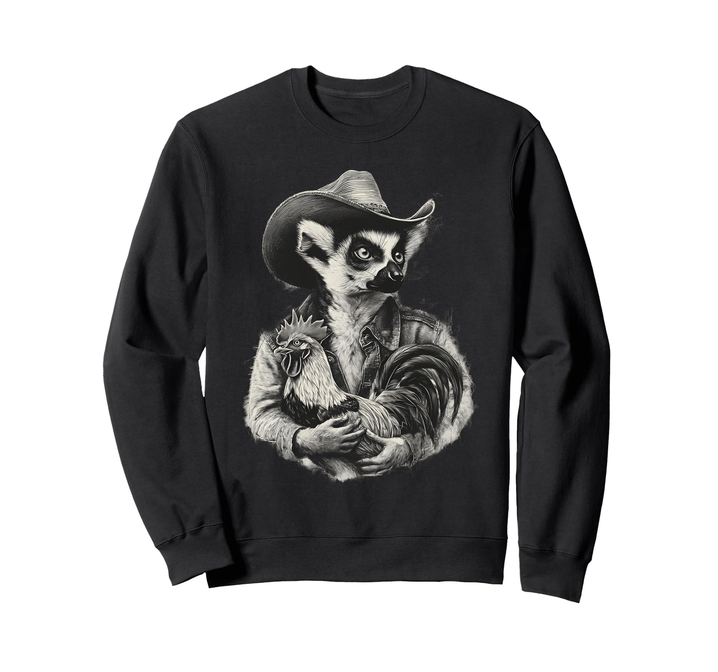 Country Cowboy Lemur Rodeo Cowgirl Sweatshirt - Streetwear Style Unisex - T-Shirt, Sweatshirt, Hoodie