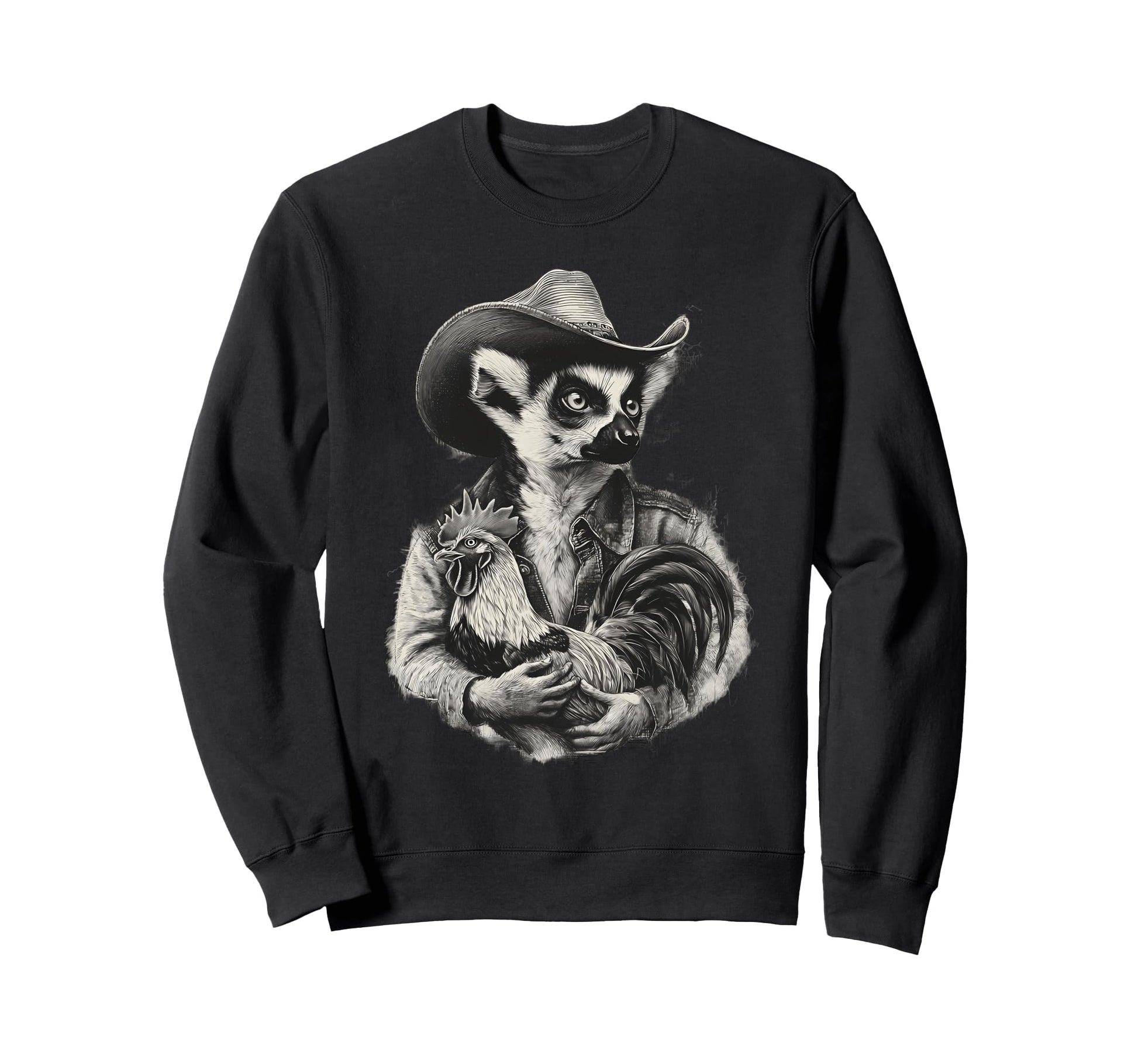 Country Cowboy Lemur Rodeo Cowgirl Sweatshirt - Streetwear Style Unisex - T-Shirt, Sweatshirt, Hoodie