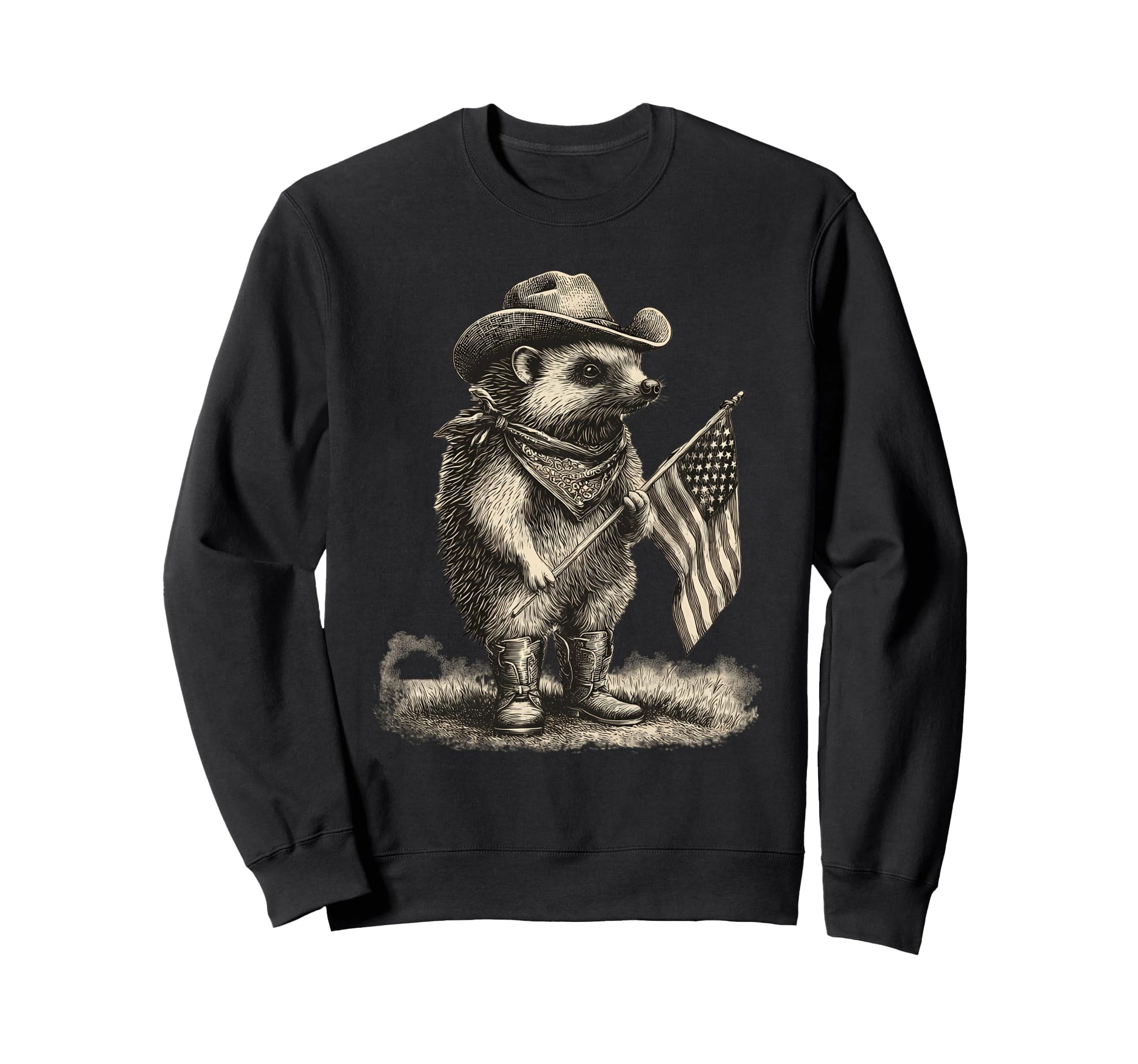 Country Cowboy Hedgehog Rodeo Cowgirl Sweatshirt - Custom Art Print Unisex - T-Shirt, Sweatshirt, Hoodie