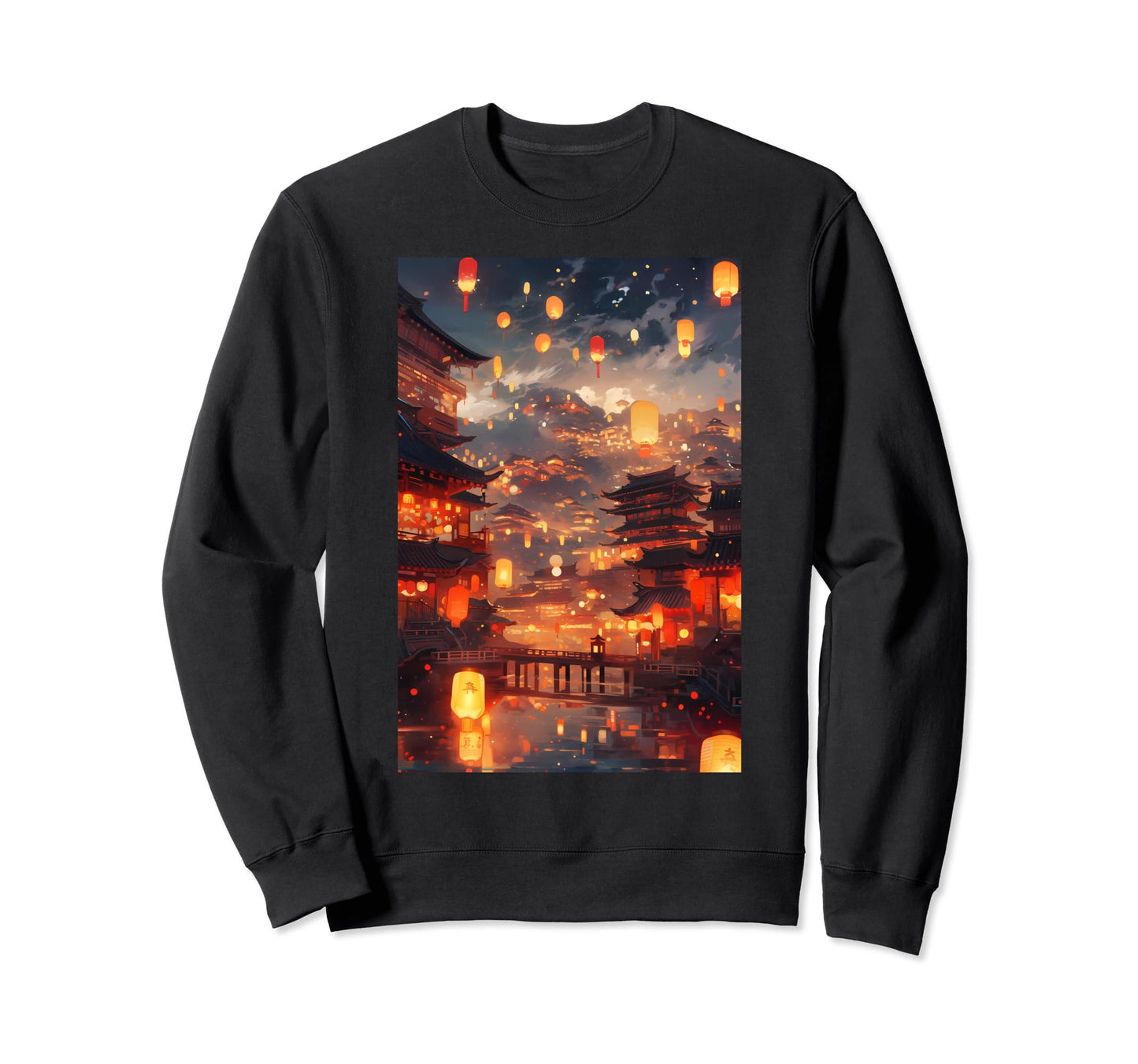 Japan Nightsky Latern Tokyo Kyoto Sweatshirt - Minimalist Print Unisex - T-Shirt, Sweatshirt, Hoodie