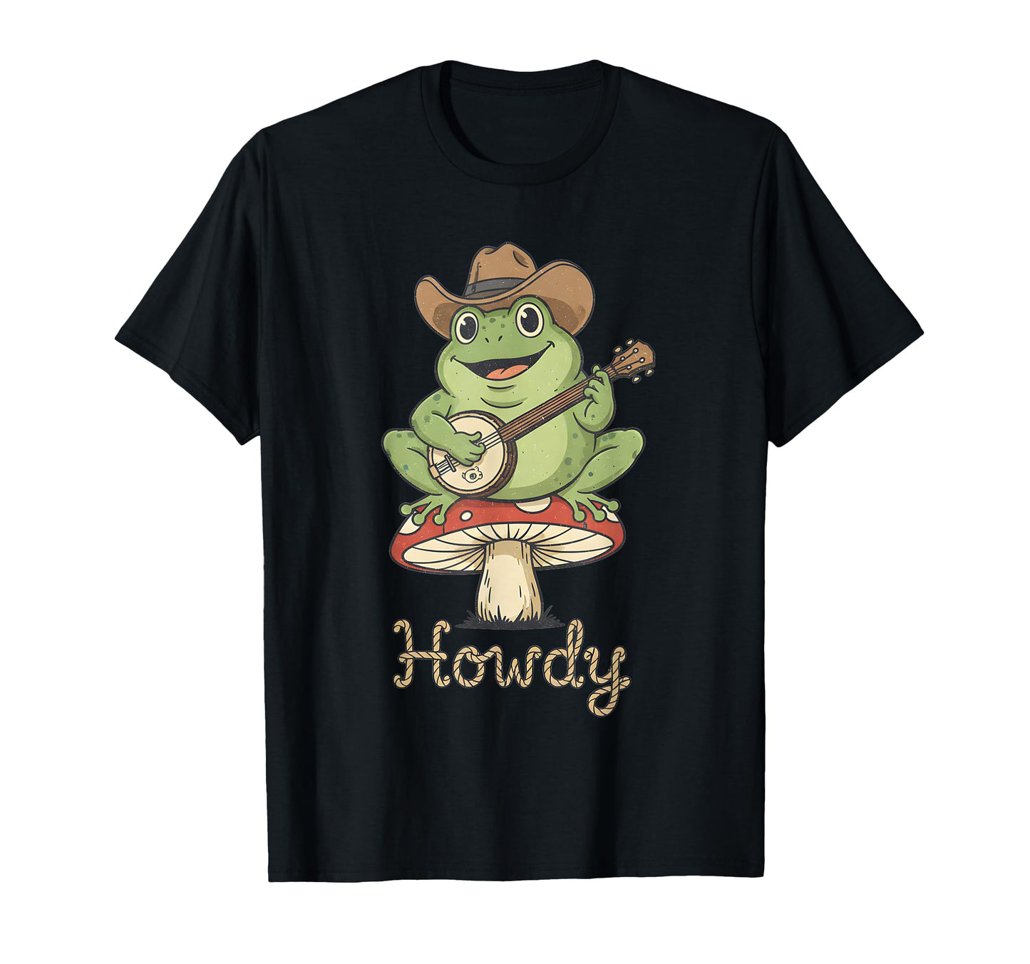 Howdy Frog Banjo Player Cowboy Hat T-Shirt - Streetwear Style Unisex - T-Shirt, Sweatshirt, Hoodie