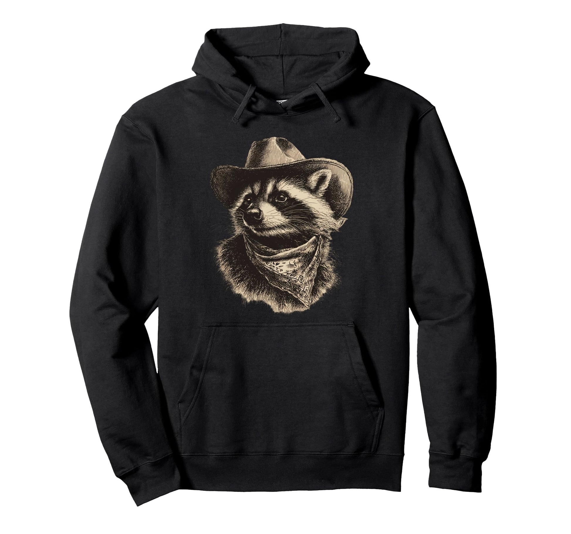 Raccoon Cowboy Rodeo Cowgirl Western Hoodie - Streetwear Style Men Women - T-Shirt, Sweatshirt, Hoodie