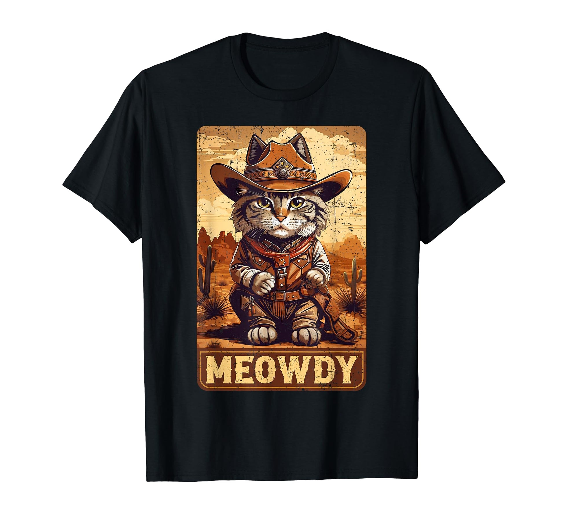 Meowdy Funny Country Side Cat T-Shirt - Casual Everyday Wear for Adults - T-Shirt, Sweatshirt, Hoodie