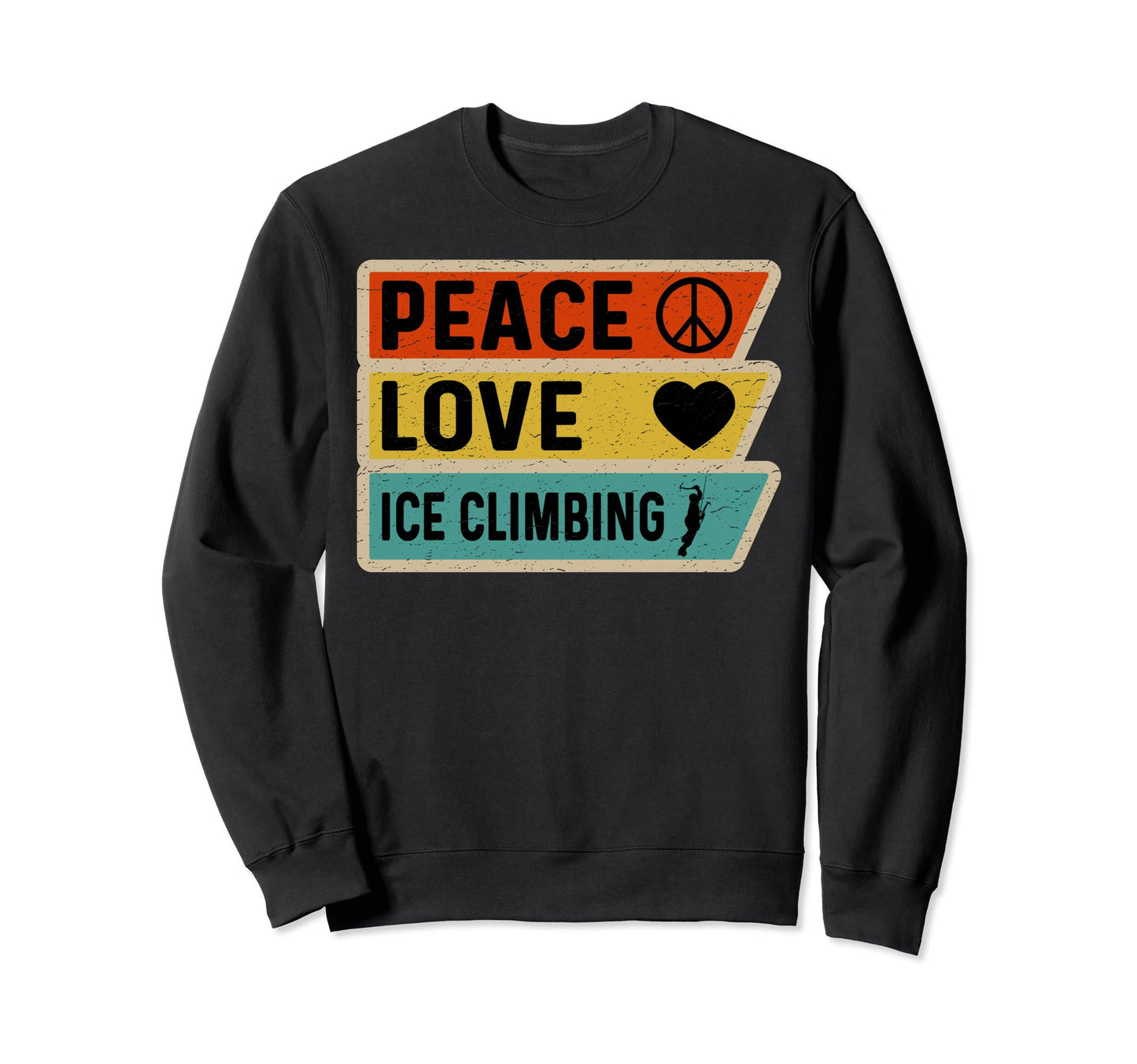 Distressed Peace Sign Love Ice Sweatshirt - Casual Everyday Wear Men Women - T-Shirt, Sweatshirt, Hoodie