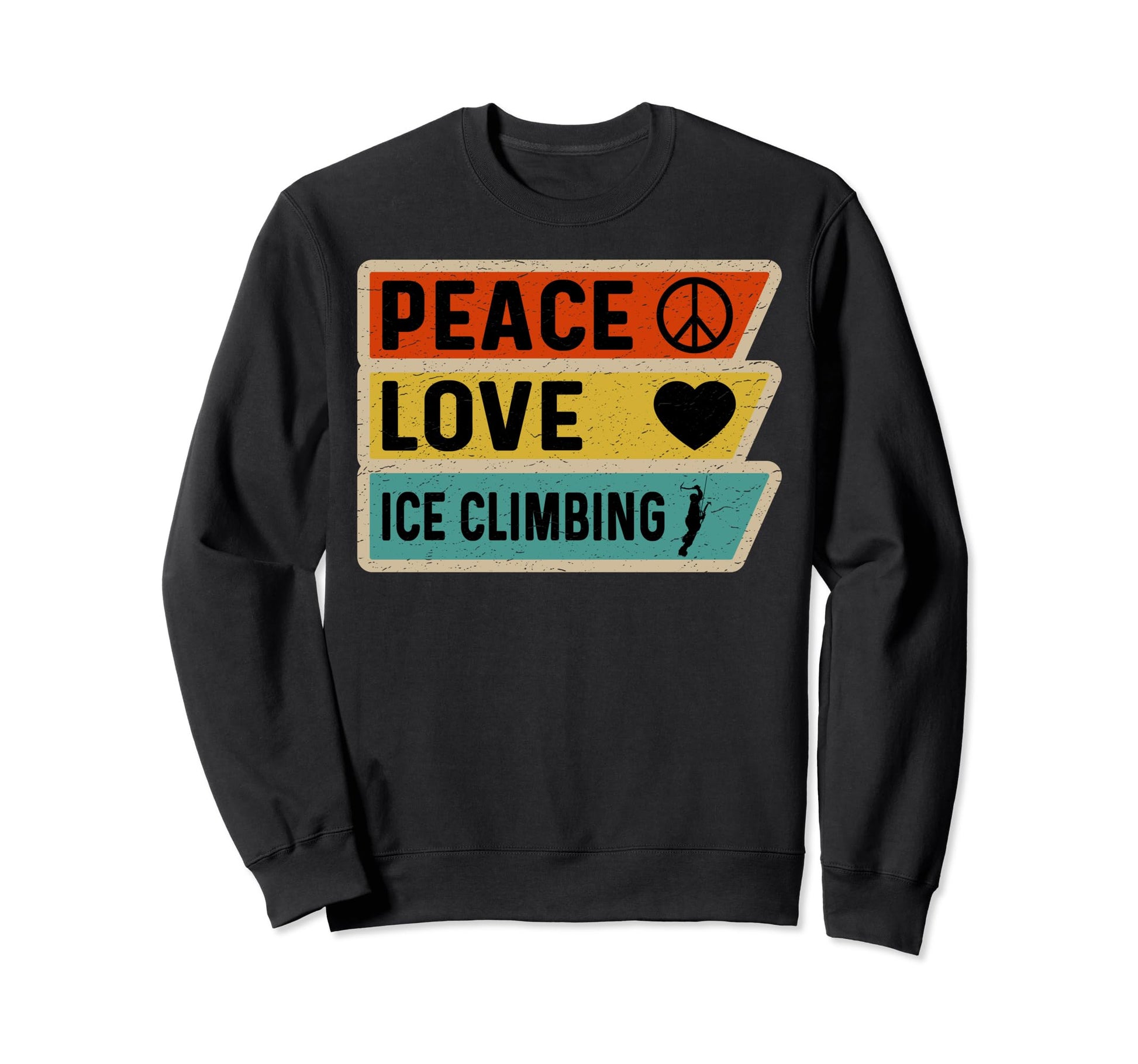 Distressed Peace Sign Love Ice Sweatshirt - Casual Everyday Wear Men Women - T-Shirt, Sweatshirt, Hoodie