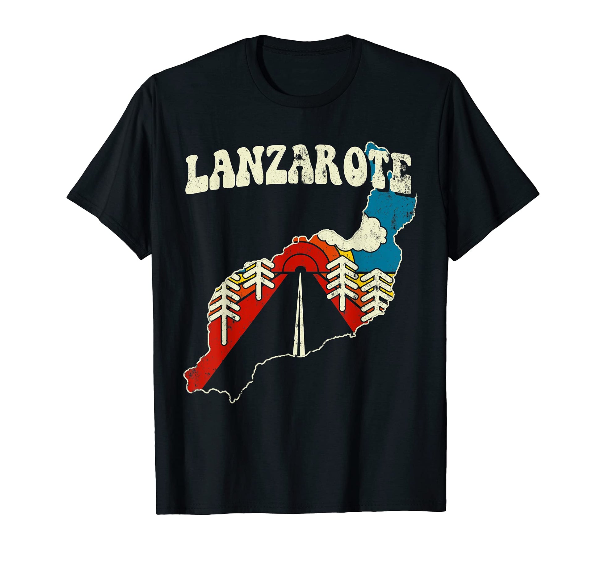 Lanzarote Spain Spanish Island Rainbow T-Shirt - Custom Art Print Unisex - T-Shirt, Sweatshirt, Hoodie