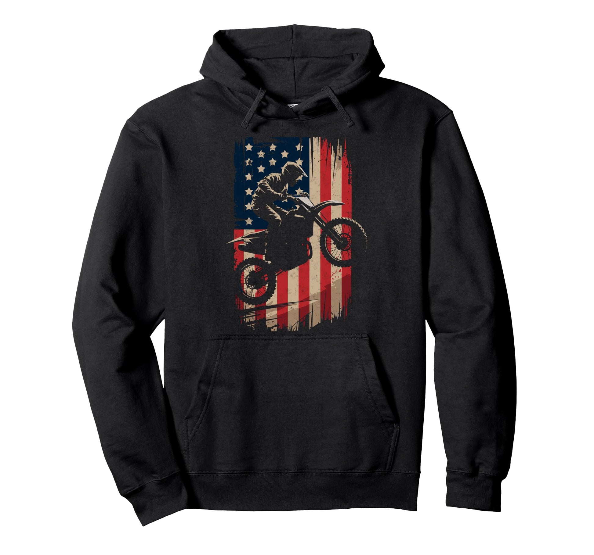 Us Flag Biker Riding Lover Motorcycle Hoodie - Minimalist Print Unisex - T-Shirt, Sweatshirt, Hoodie
