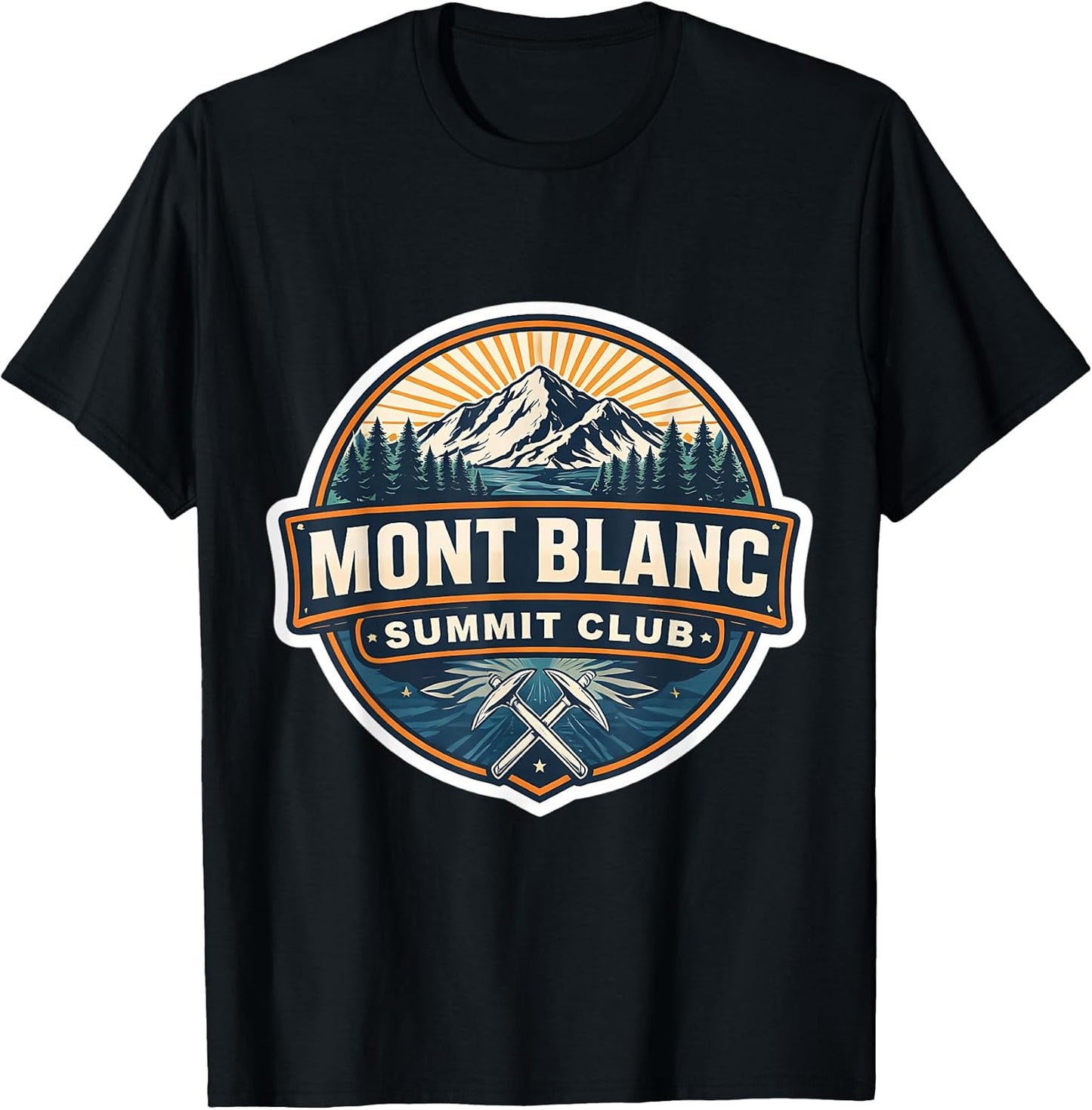Mont Blanc Summit Club Mountain Peak Climber Merch - Adult & Kids T-Shirts, Sweatshirts & Hoodies apparel design preview 1
