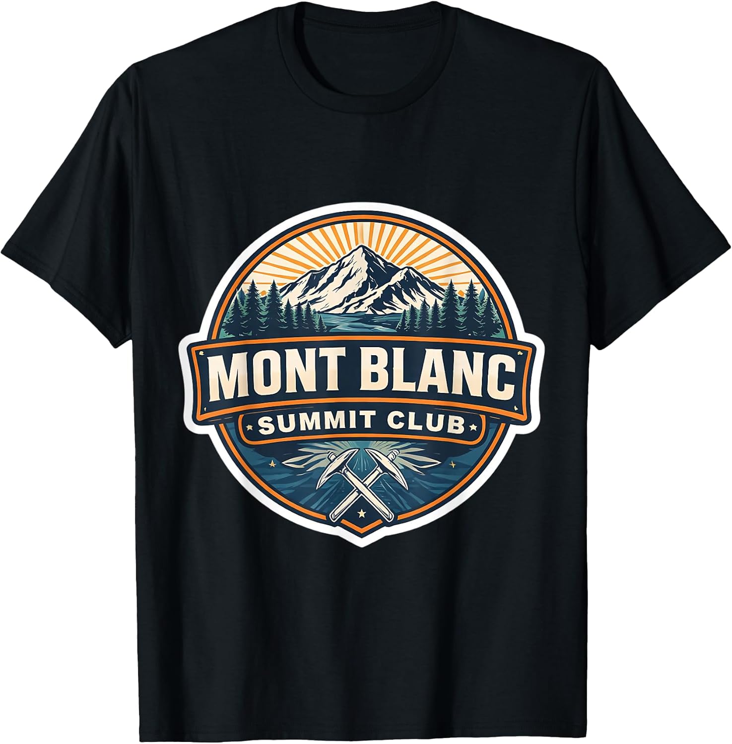 Mont Blanc Summit Club Mountain Peak Climber Merch - Adult & Kids T-Shirts, Sweatshirts & Hoodies apparel design preview 1