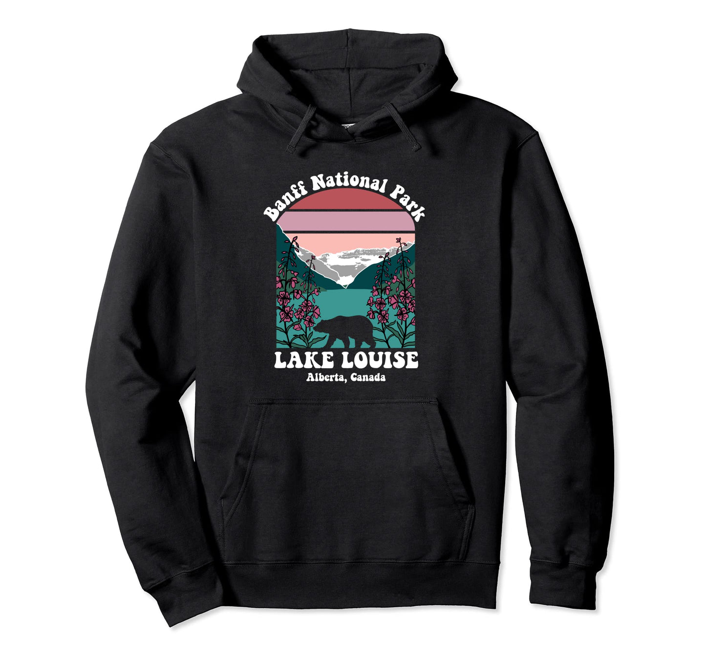 Banff National Park Lake Louise Floral Hoodie - Unique Graphic Men Women - T-Shirt, Sweatshirt, Hoodie