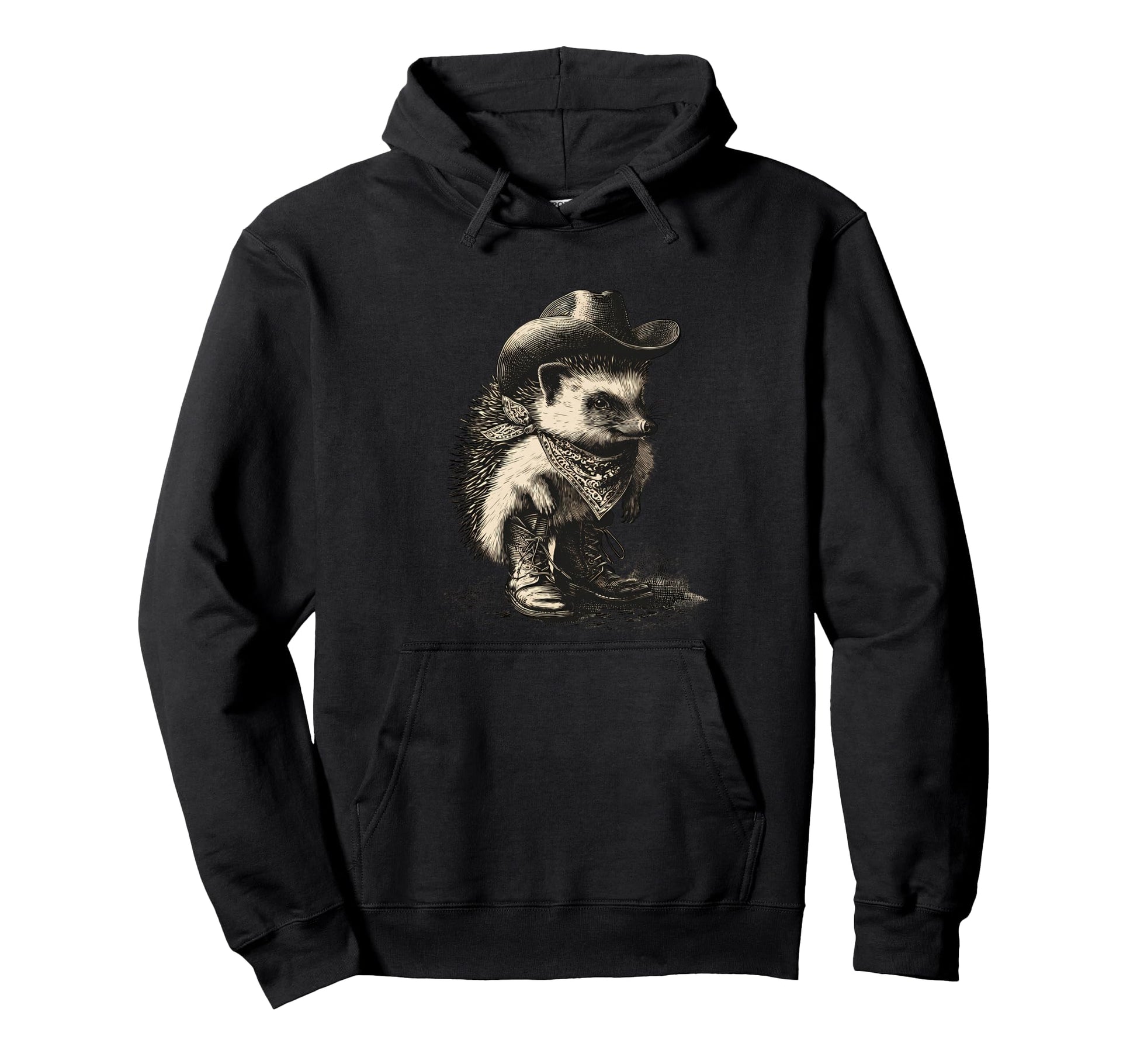 Hedgehog Cowboy Rodeo Cowgirl Western Hoodie - Novelty Apparel Men Women - T-Shirt, Sweatshirt, Hoodie