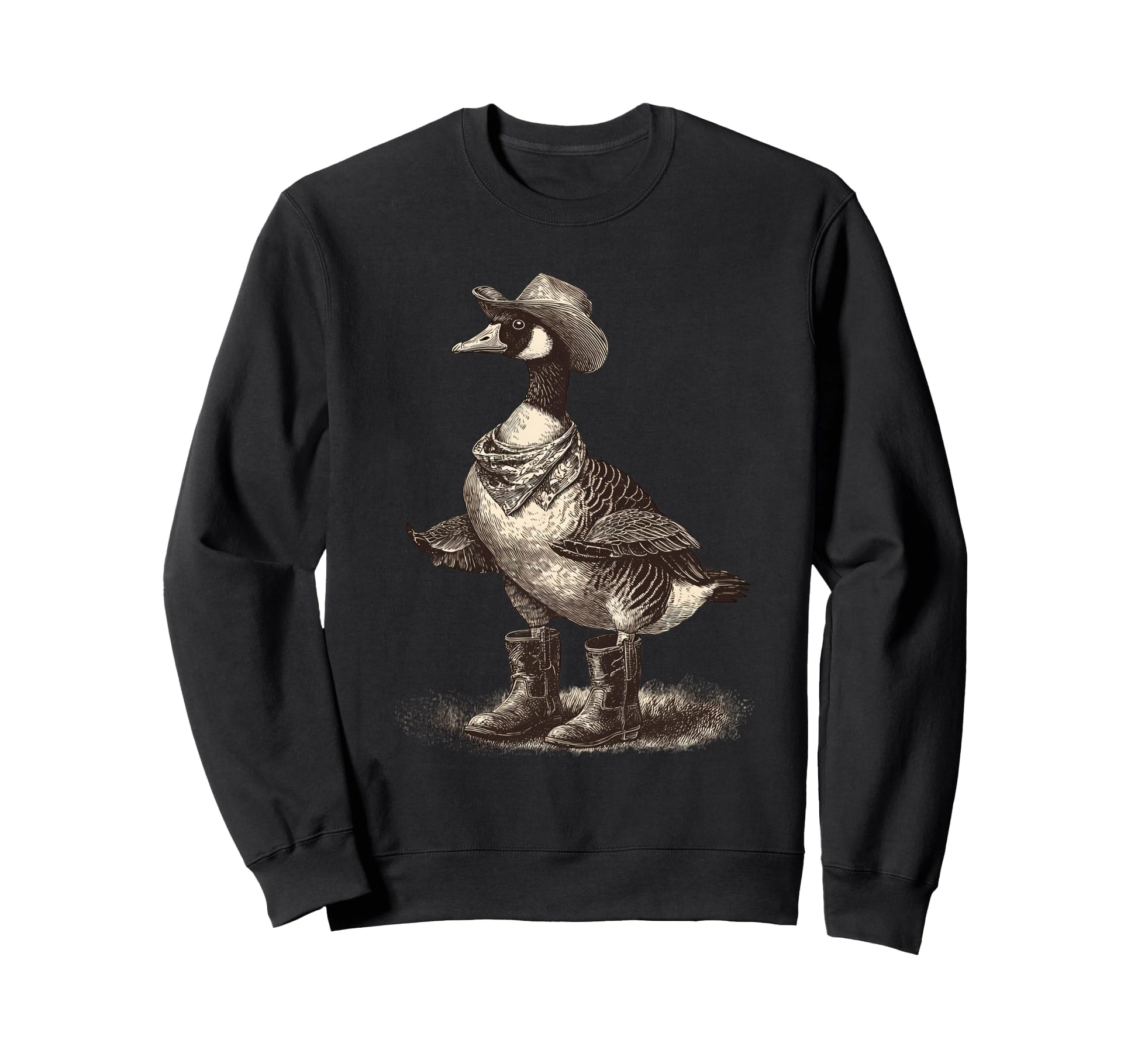 Country Cowboy Goose Rodeo Cowgirl Sweatshirt - Minimalist Print Men Women - T-Shirt, Sweatshirt, Hoodie