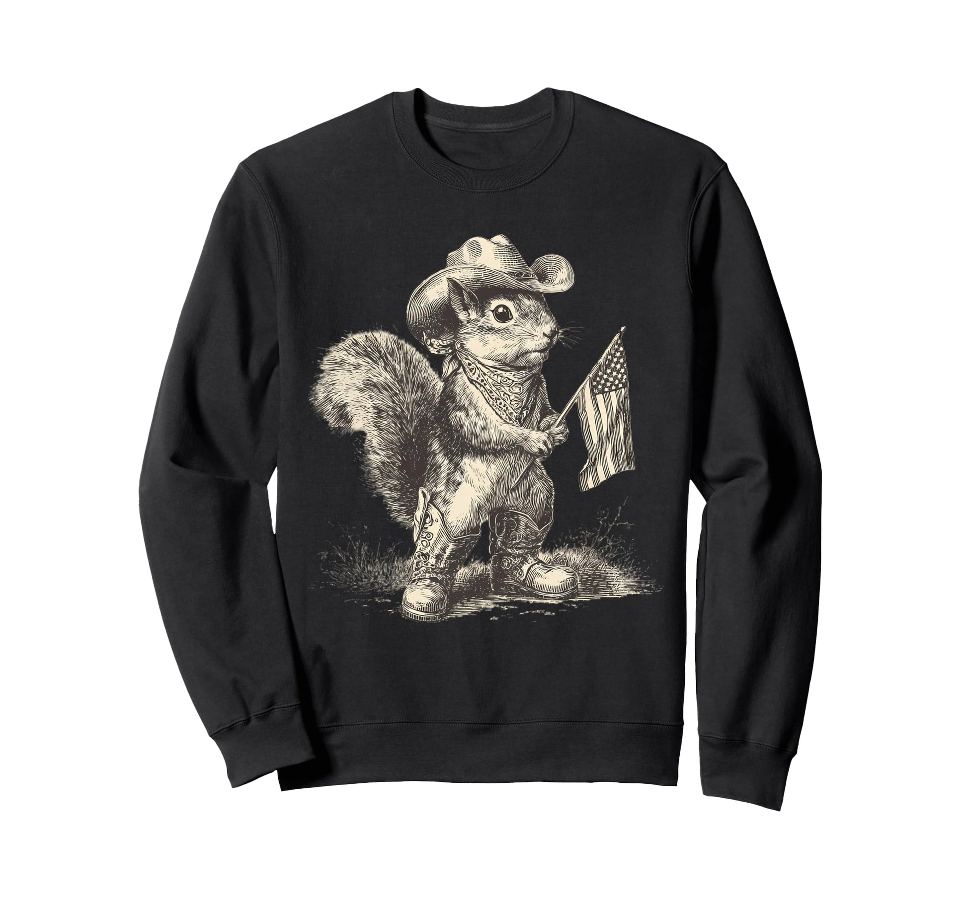 Country Cowboy Squirrel Rodeo Sweatshirt - Novelty Apparel Men Women - T-Shirt, Sweatshirt, Hoodie