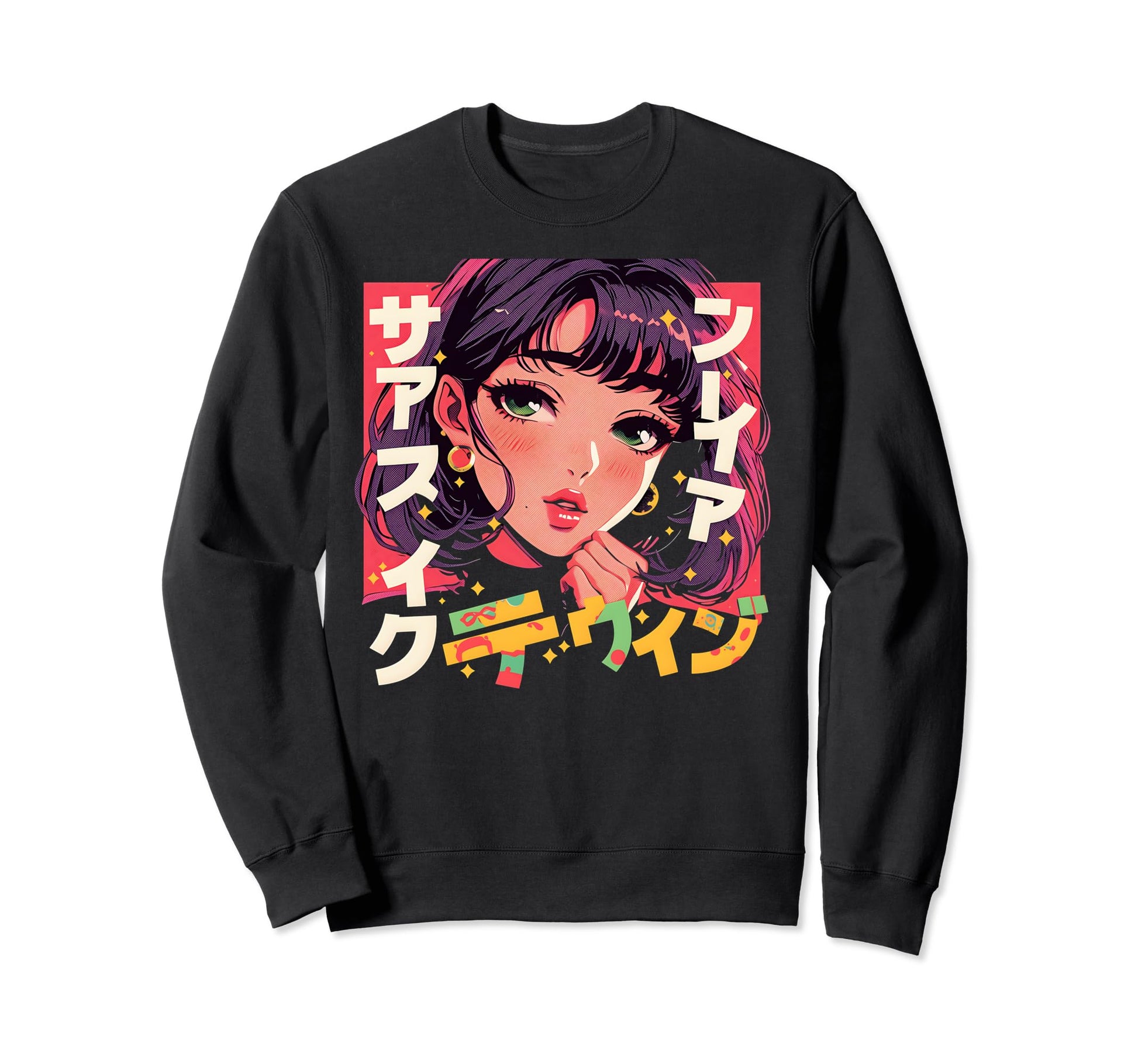 Anime Goth Grunge Demon Waifu Sweatshirt - Fun Novelty Design Men Women - T-Shirt, Sweatshirt, Hoodie