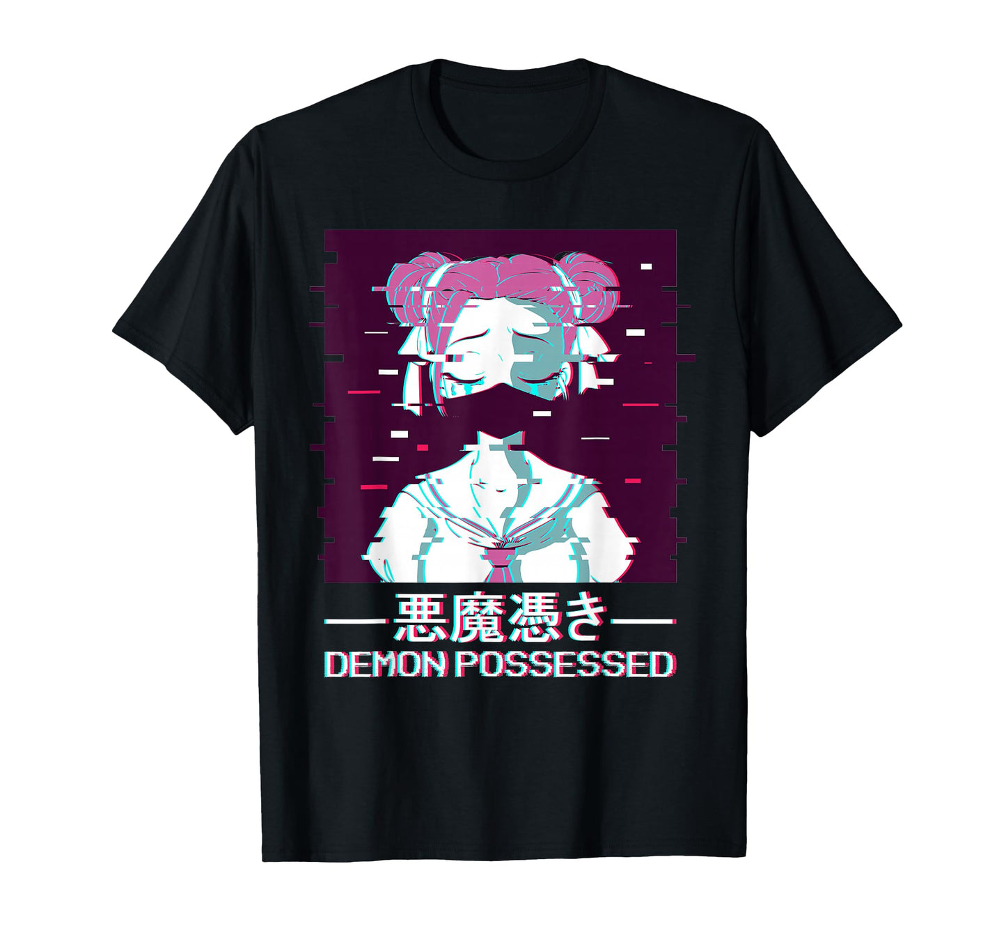 Demon Possessed Geisha Vaporwave T-Shirt - Minimalist Print Unisex - T-Shirt, Sweatshirt, Hoodie