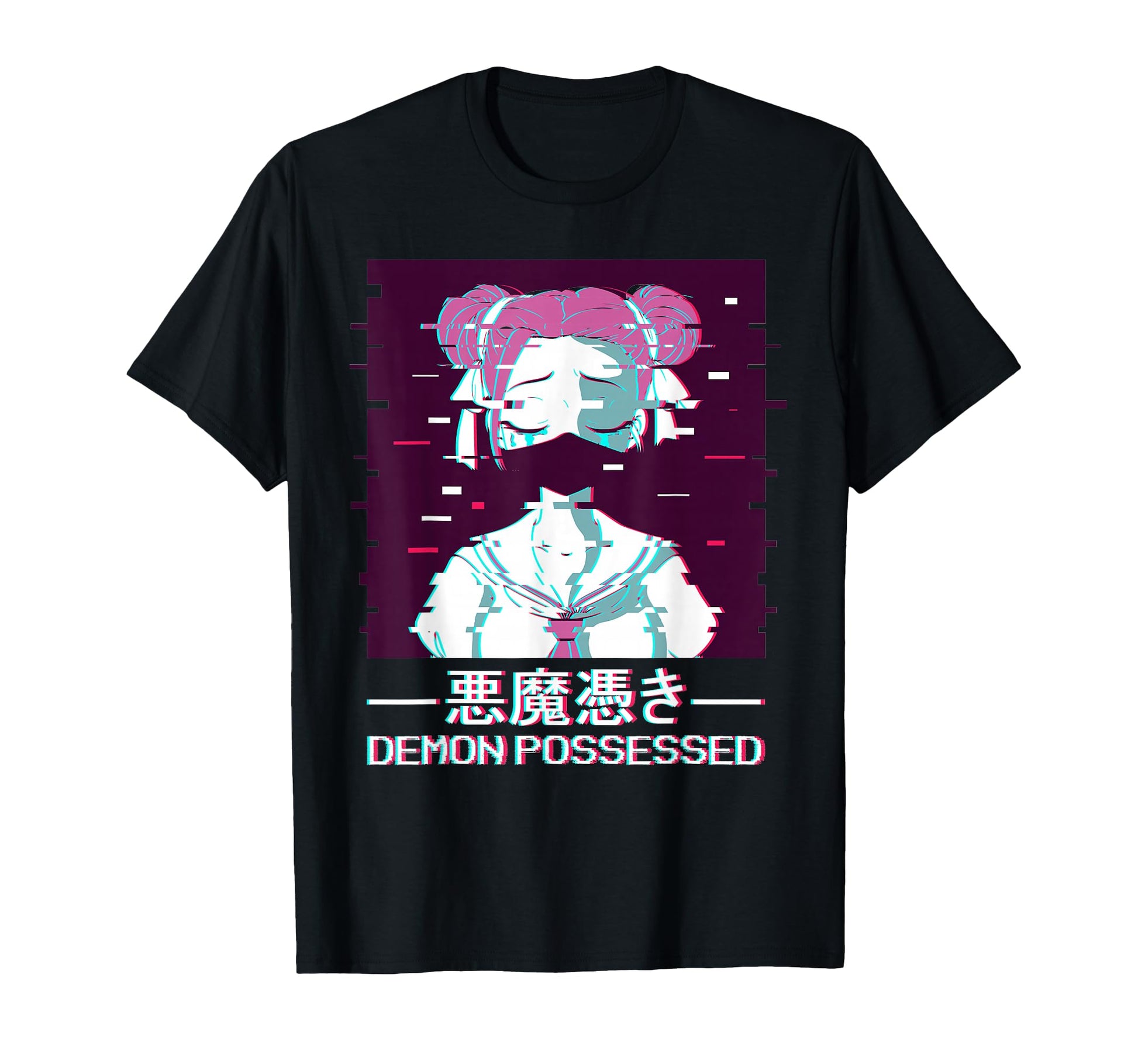 Demon Possessed Geisha Vaporwave T-Shirt - Minimalist Print Unisex - T-Shirt, Sweatshirt, Hoodie