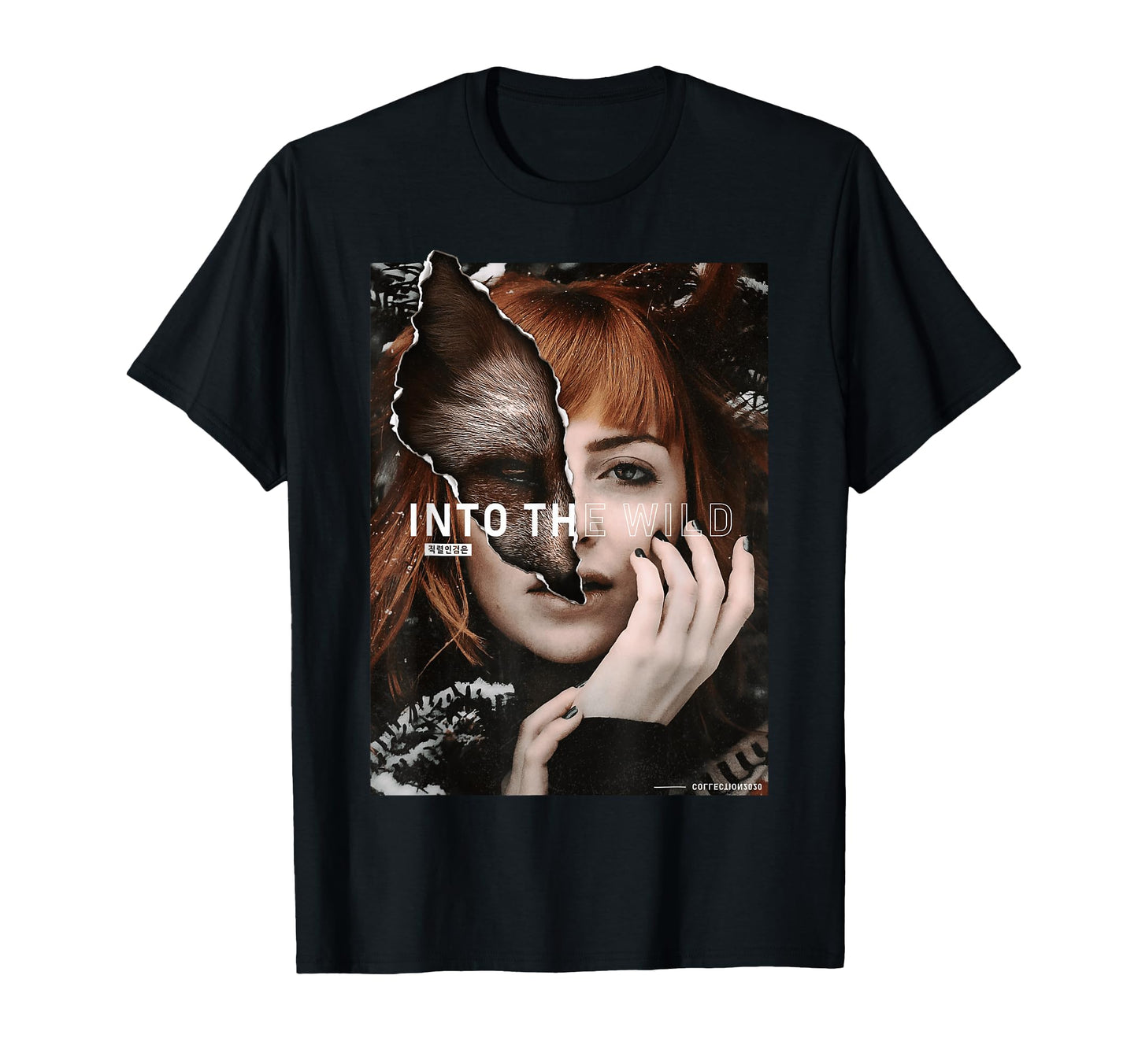 Into Wild Fox Japan Aesthetic T-Shirt - Minimalist Print for Adults - T-Shirt, Sweatshirt, Hoodie
