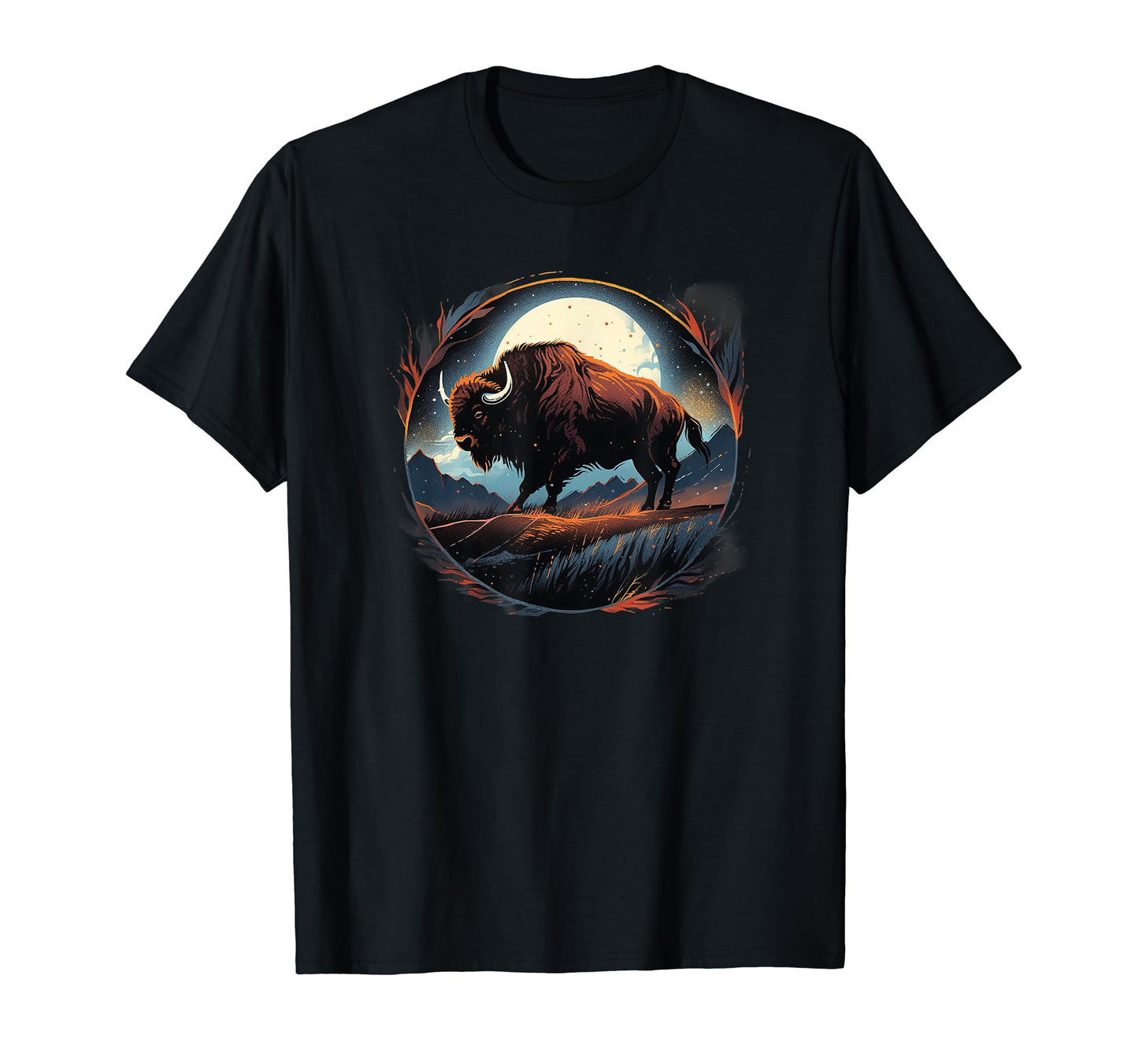 Bison Roaming Wild Western Mens T-Shirt - Novelty Apparel Men Women - T-Shirt, Sweatshirt, Hoodie