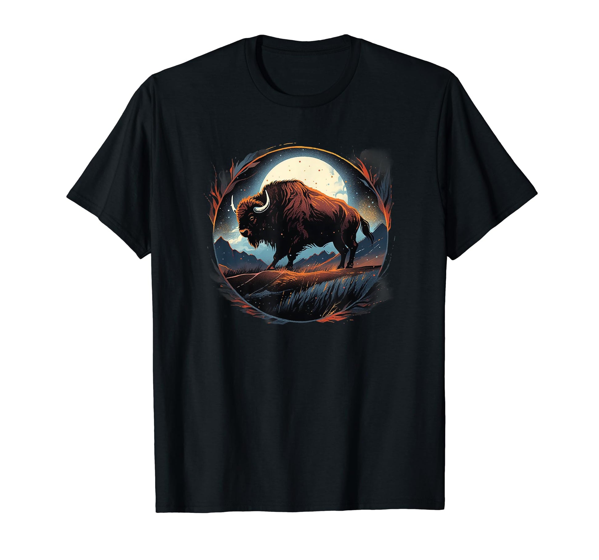 Bison Roaming Wild Western Mens T-Shirt - Novelty Apparel Men Women - T-Shirt, Sweatshirt, Hoodie