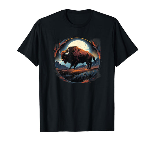 Bison Roaming Wild Western Mens T-Shirt - Novelty Apparel Men Women - T-Shirt, Sweatshirt, Hoodie