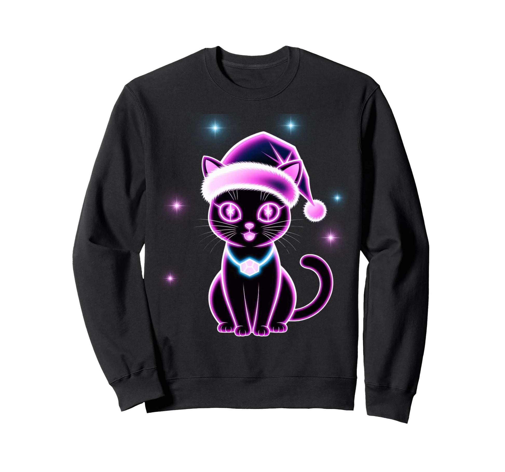 Kawaii Cozy Winter Cat Holiday Sweatshirt - Unique Graphic for Adults - T-Shirt, Sweatshirt, Hoodie