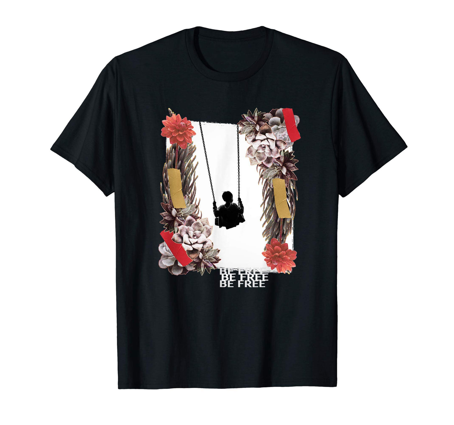 Be Free Grunge 90S Photo Collage T-Shirt - Casual Everyday Wear Unisex - T-Shirt, Sweatshirt, Hoodie