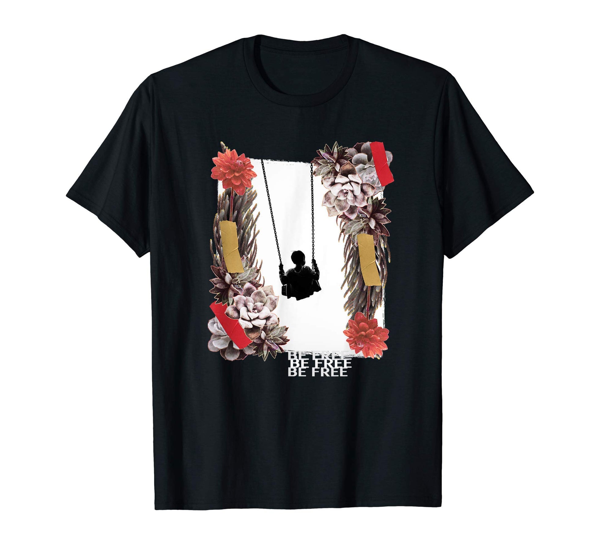 Be Free Grunge 90S Photo Collage T-Shirt - Casual Everyday Wear Unisex - T-Shirt, Sweatshirt, Hoodie