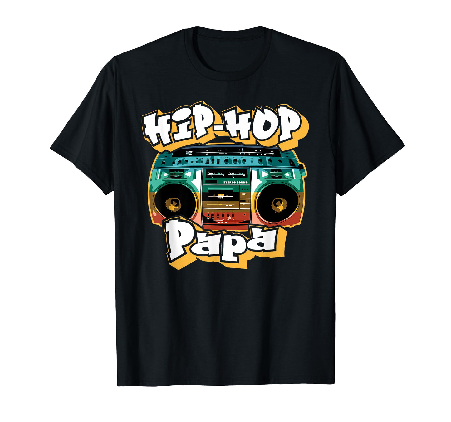 Hip Hop Papa Old School 80S 90S Boombox T-Shirt - Unique Graphic Men Women - T-Shirt, Sweatshirt, Hoodie