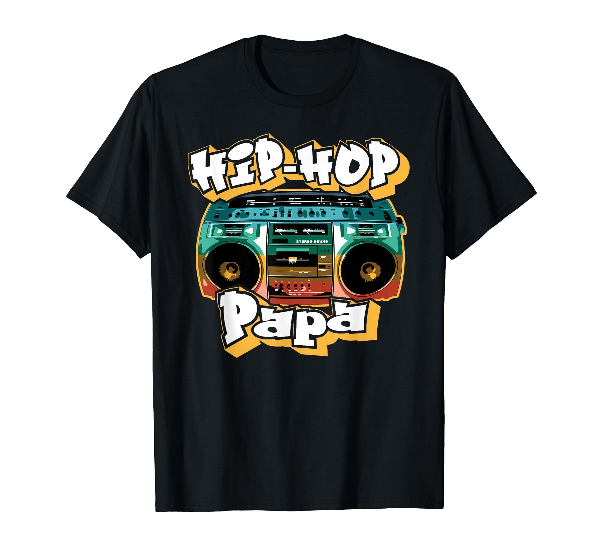 Hip Hop Papa Old School 80S 90S Boombox T-Shirt - Unique Graphic Men Women - T-Shirt, Sweatshirt, Hoodie