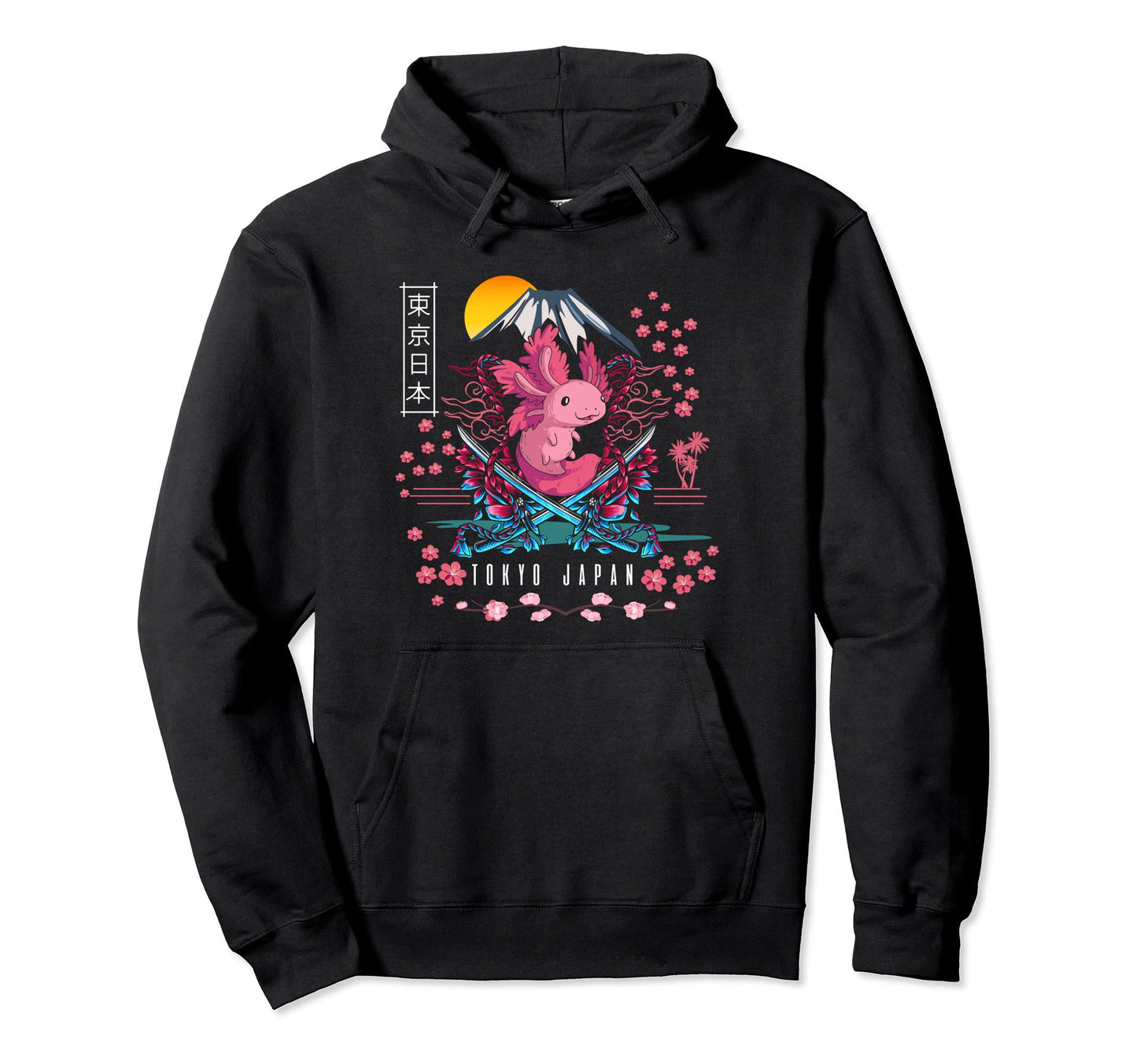 Axolotl Animal Aesthetic Japanese Hoodie - Casual Everyday Wear Unisex - T-Shirt, Sweatshirt, Hoodie