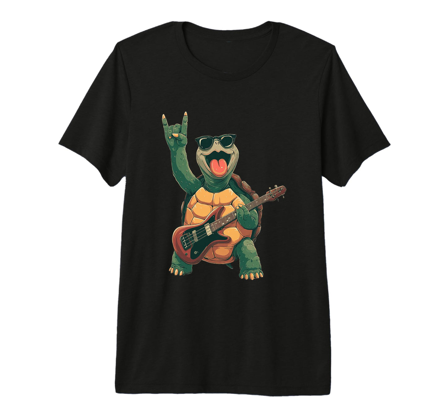 Funny Rock And Roll Turtle Cartoon T-Shirt - Unique Graphic Men Women - T-Shirt, Sweatshirt, Hoodie