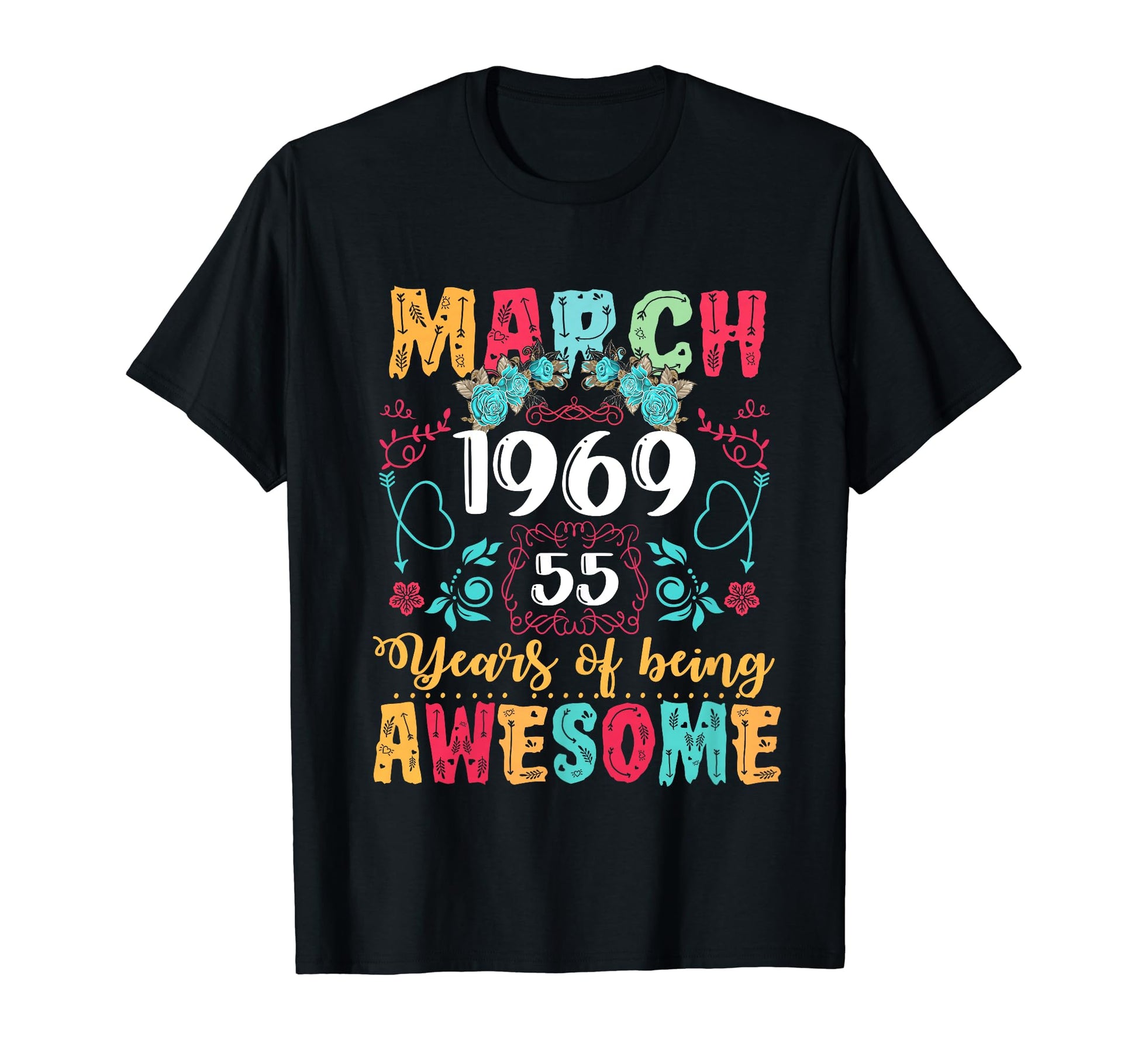 Made March 1969 55Th Birthday Boho T-Shirt - Streetwear Style Men Women - T-Shirt, Sweatshirt, Hoodie