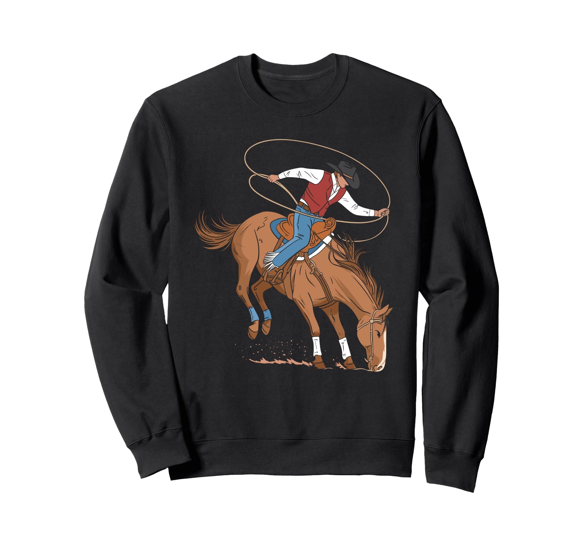 Cowboy Rodeo Lasso Western Sweatshirt - Novelty Apparel for Adults - T-Shirt, Sweatshirt, Hoodie