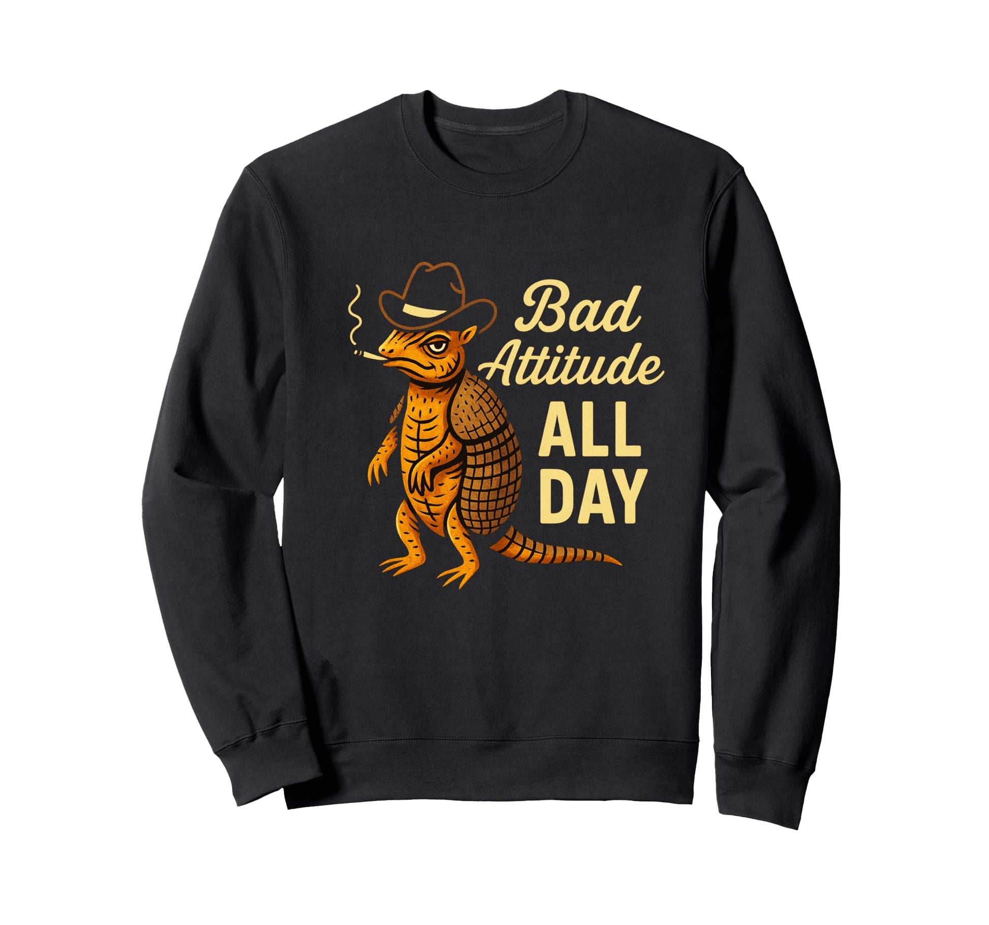 Funny Armadillo Cowboy Hat Western Sweatshirt - Graphic Print for Adults - T-Shirt, Sweatshirt, Hoodie