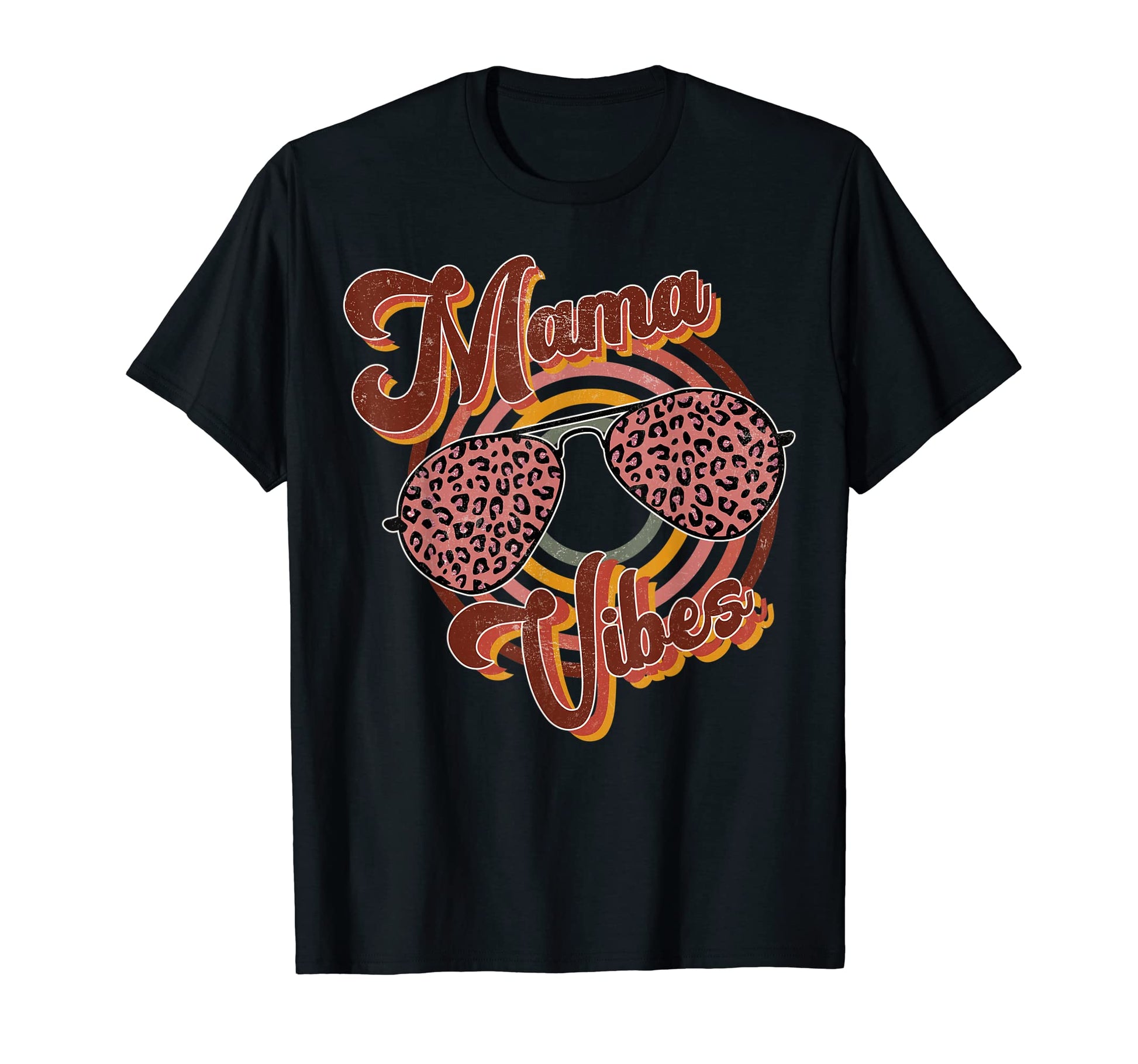 Boho Mama Vibes Leopard Glasses T-Shirt - Fun Novelty Design for Adults - T-Shirt, Sweatshirt, Hoodie